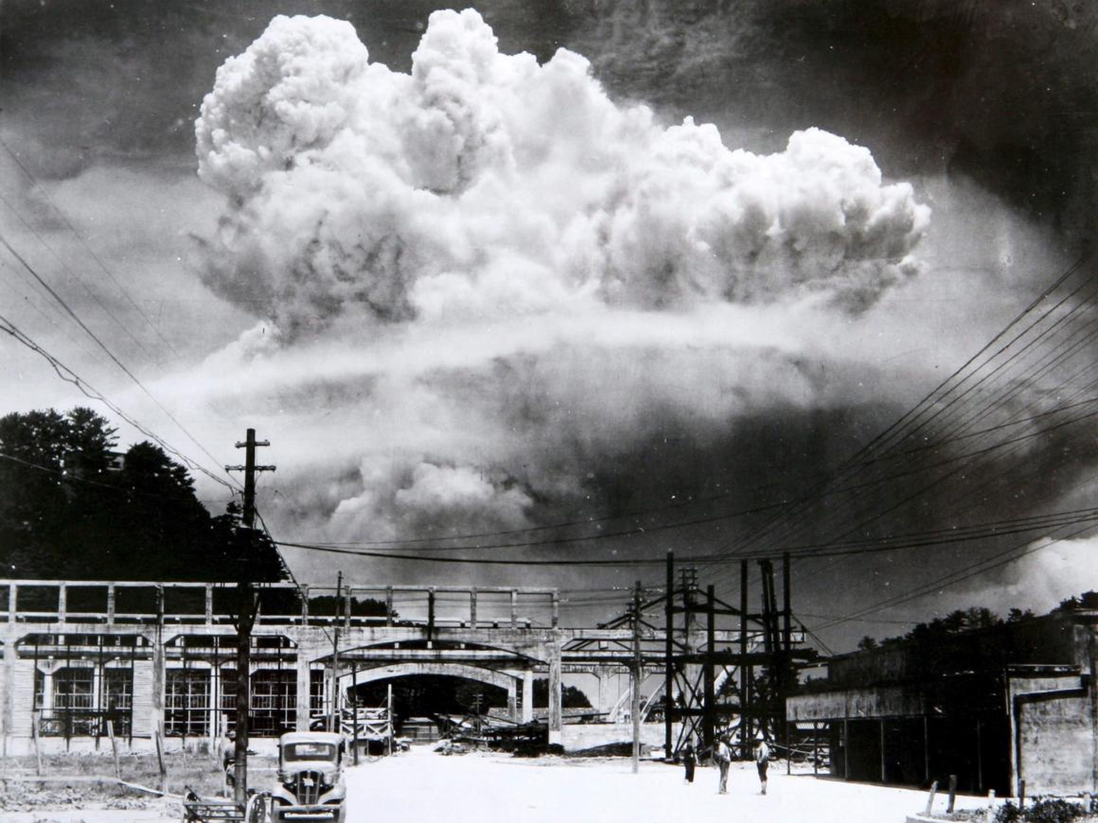 El bombardeo nuclear de Nagasaki, Japón, el 9 de agosto de 1945.