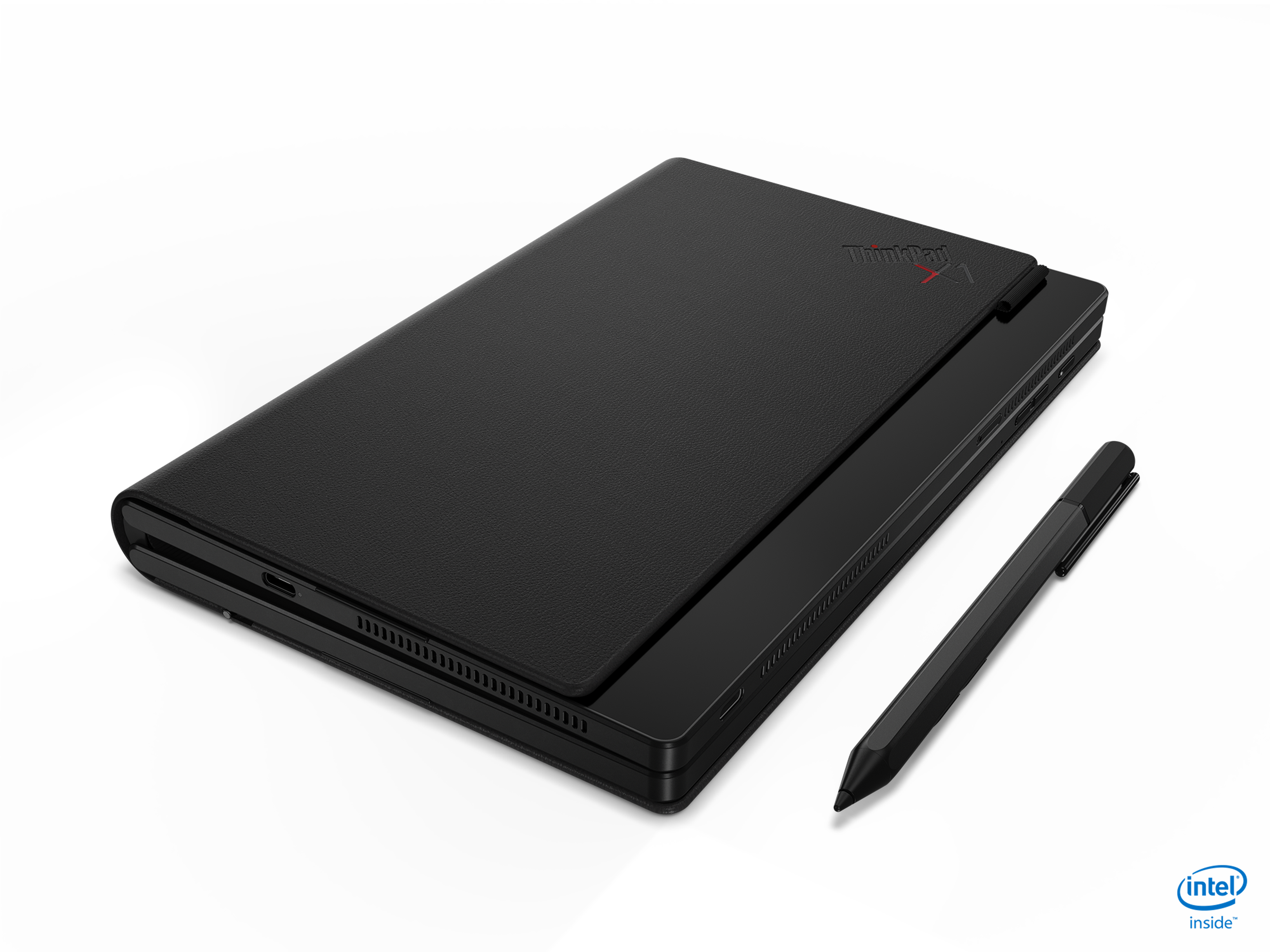 El ordenador ThinkPad X1 Fold de Lenovo cerrado.