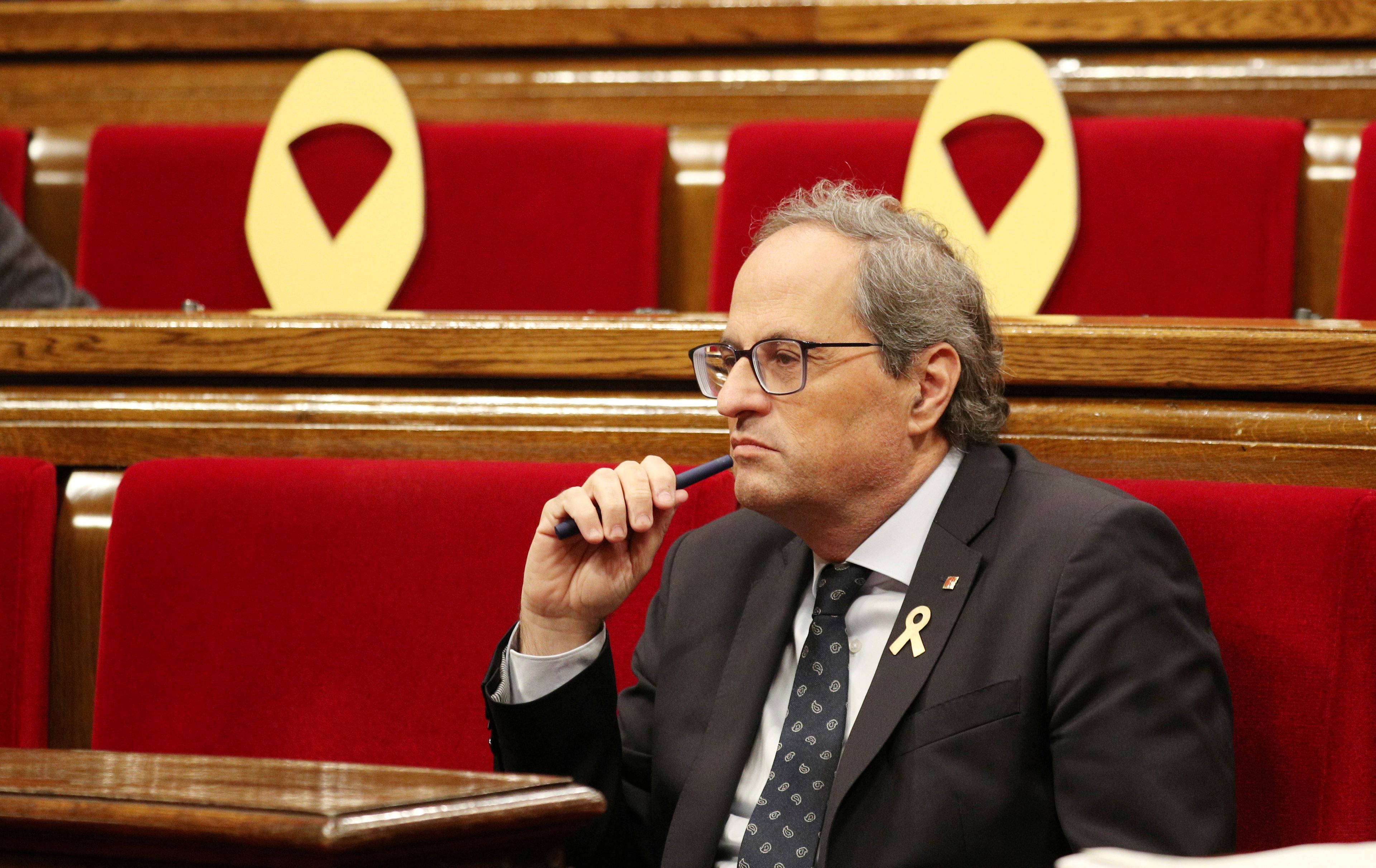 El presidente de la Generalitat, Quim Torra, en una sesión del Parlament.