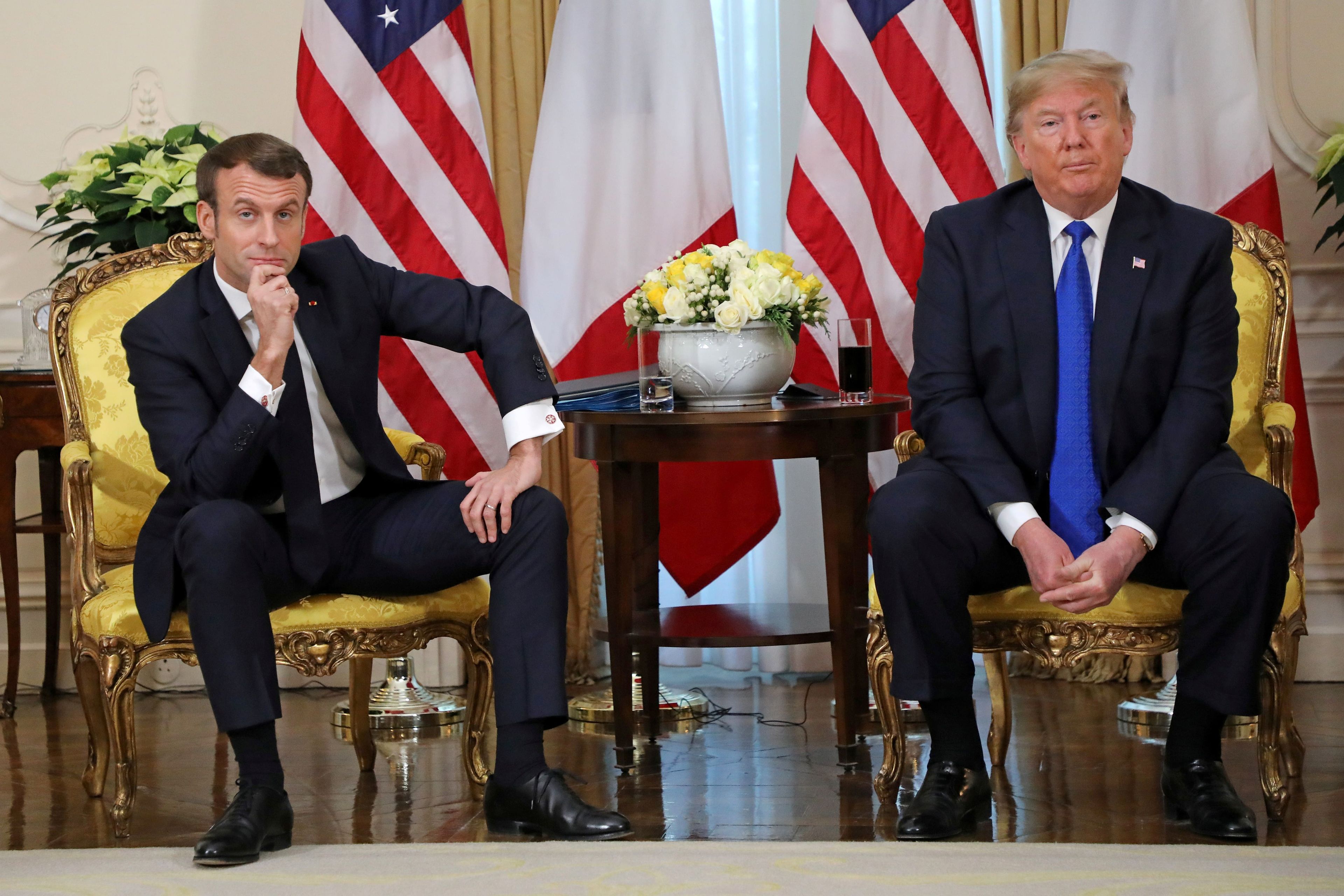 Los presidentes de Francia, Emmanuel Macron (izq), y Estados Unidos, Donald Trump (der).