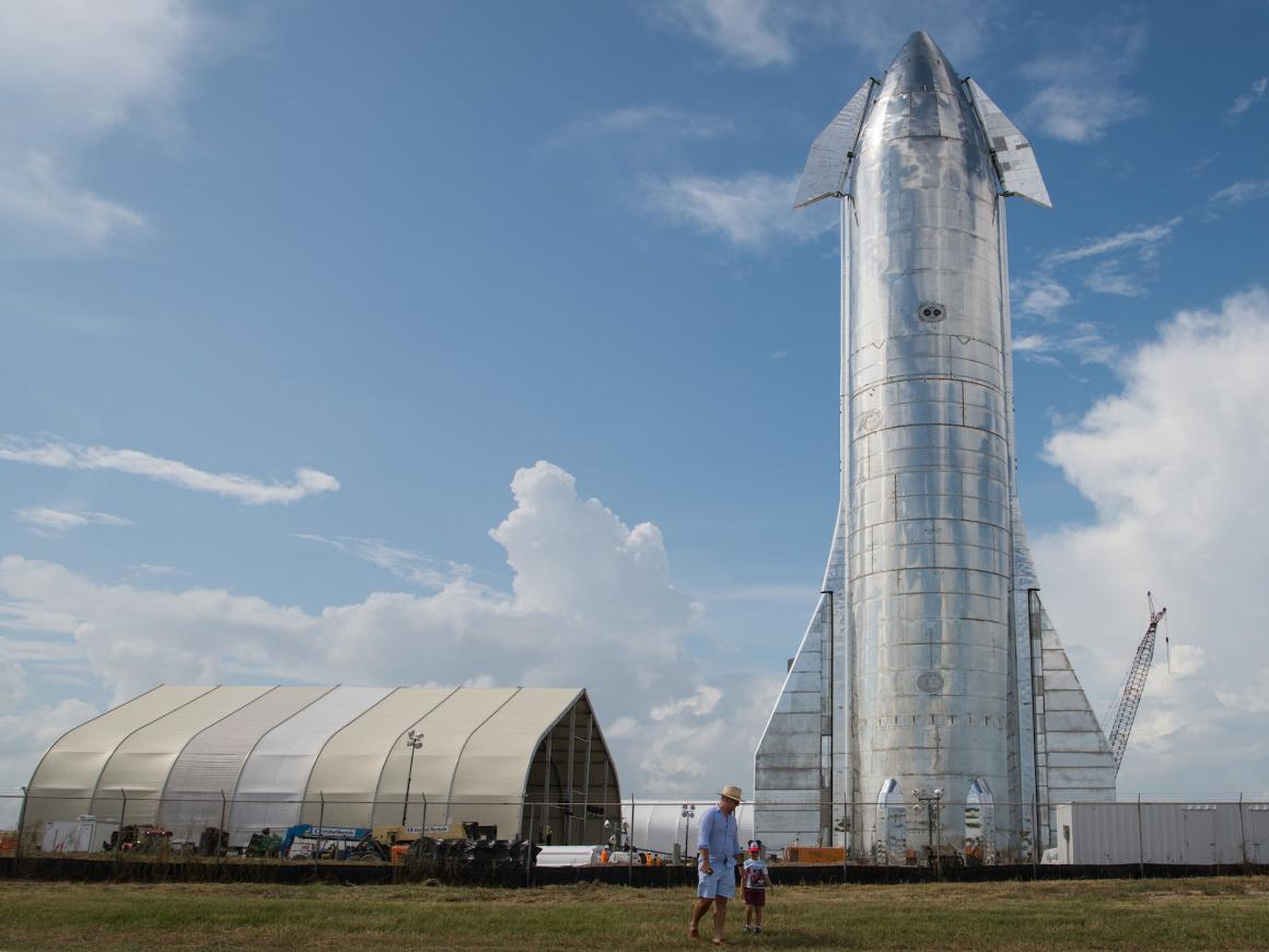 Un prototipo del cohete Startship Mk 1 de SpaceX.