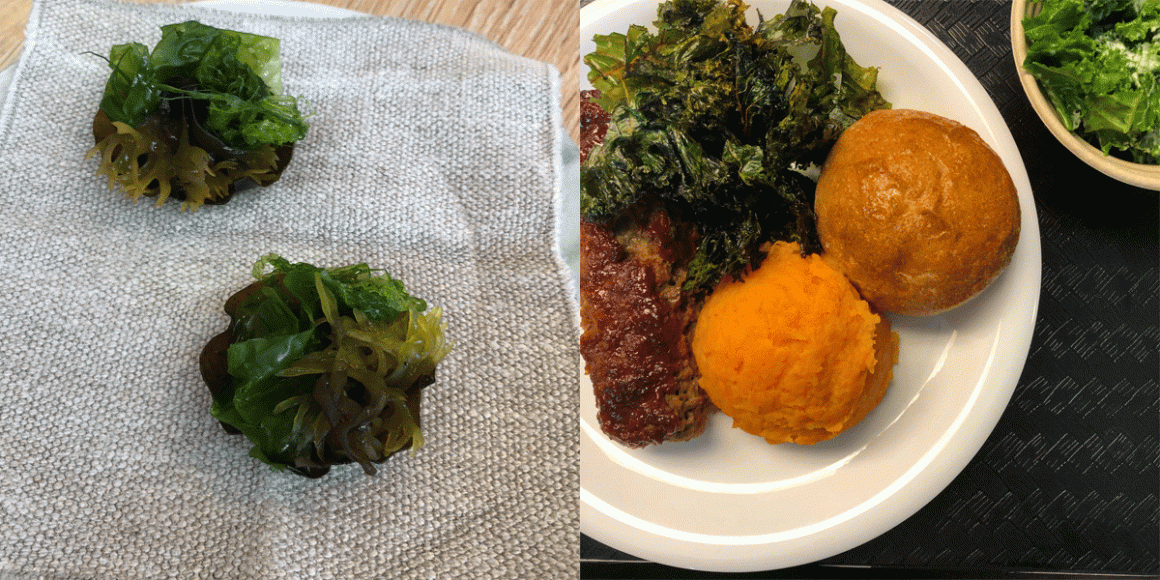 Seaweed is only on the menu at Noma, but Brigaid does make a crunchy kale that's a similar hue.