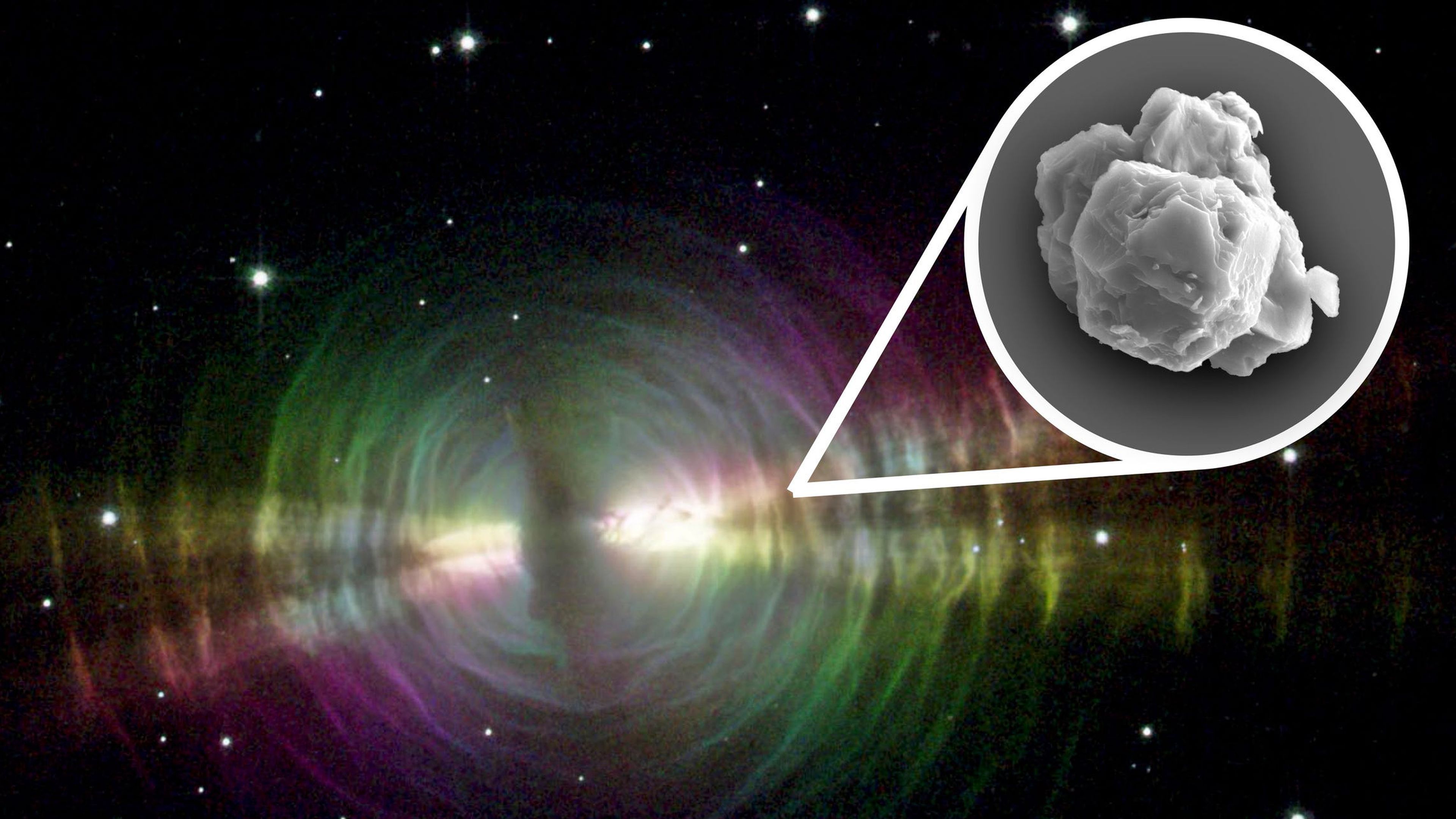 Sitios como la Nebulosa del Huevo (en la foto) podrían ser la fuente de las partículas de polvo estelar como las encontradas en el meteorito Murchison.