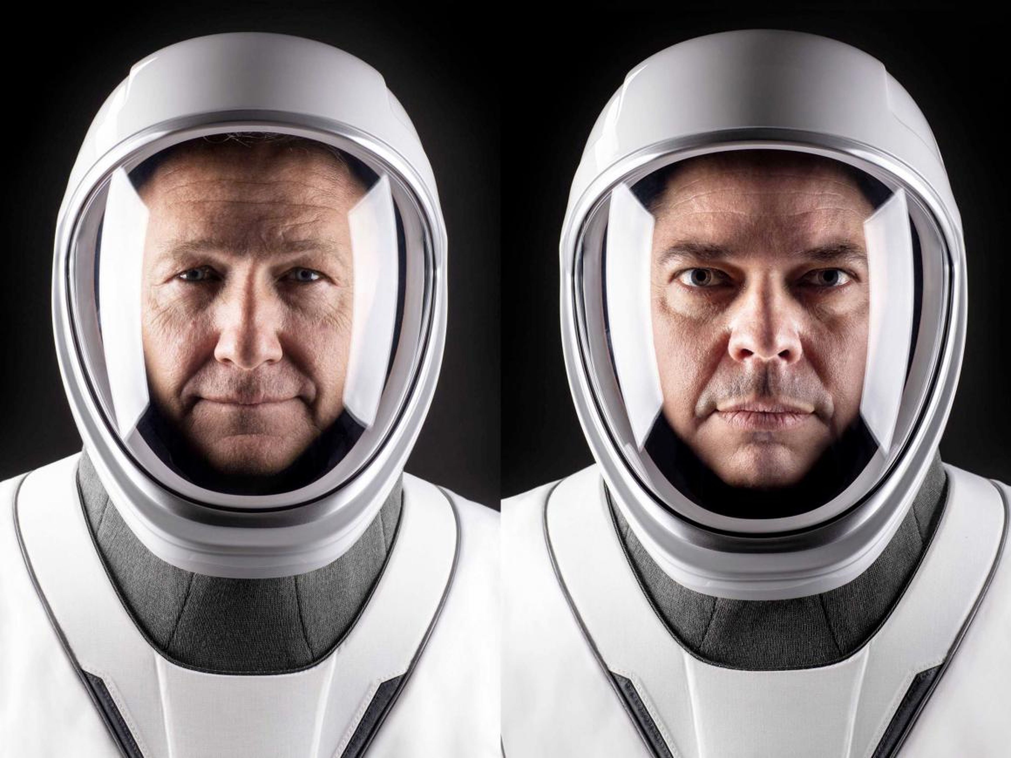 Los astronautas de la NASA Doug Hurley (izq.) y Bob Behnken (der.) serán los primeros en viajar para SpaceX.