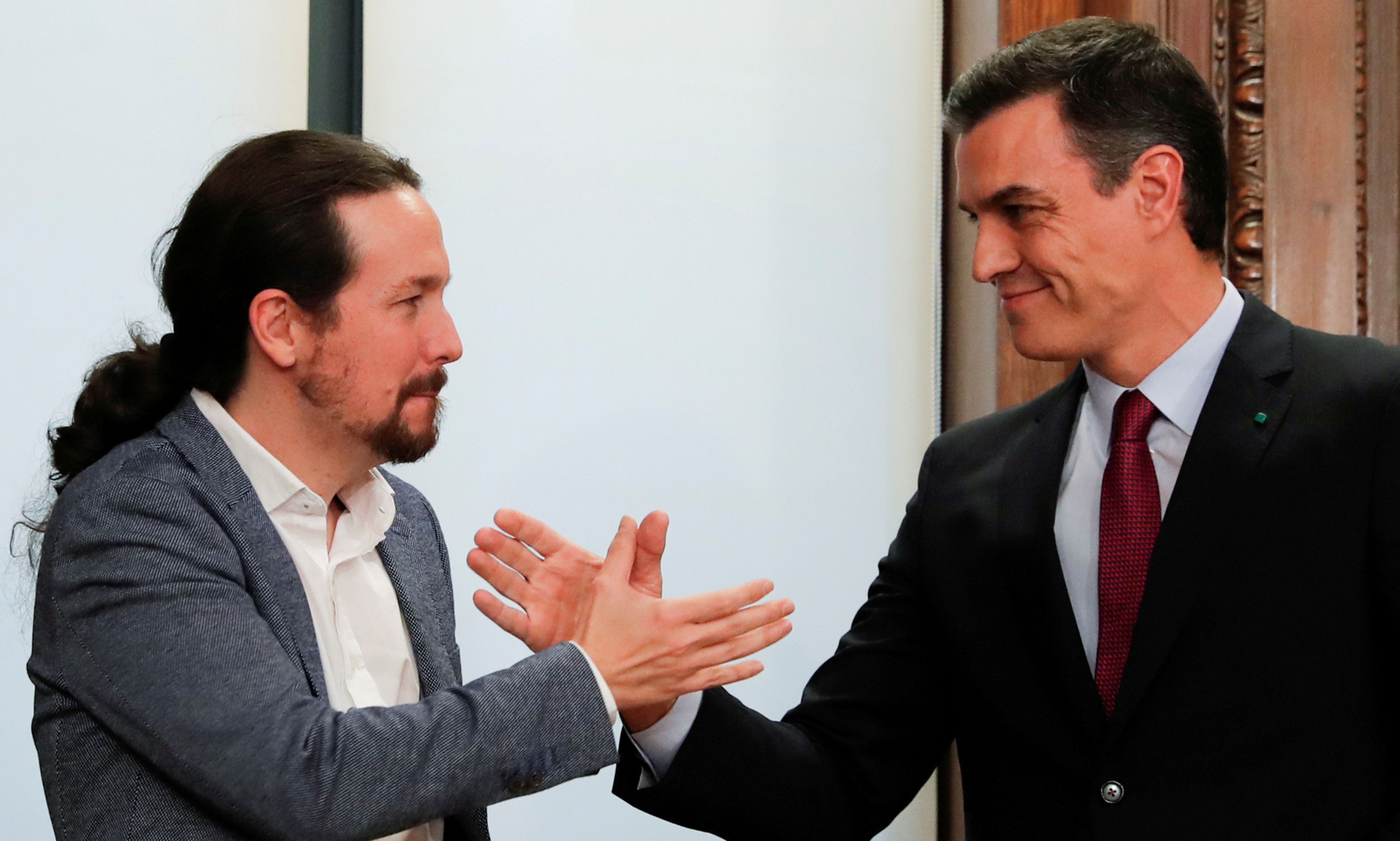 El vicepresidente segundo, Pablo Iglesias, y el presidente del Gobierno, Pedro Sánchez