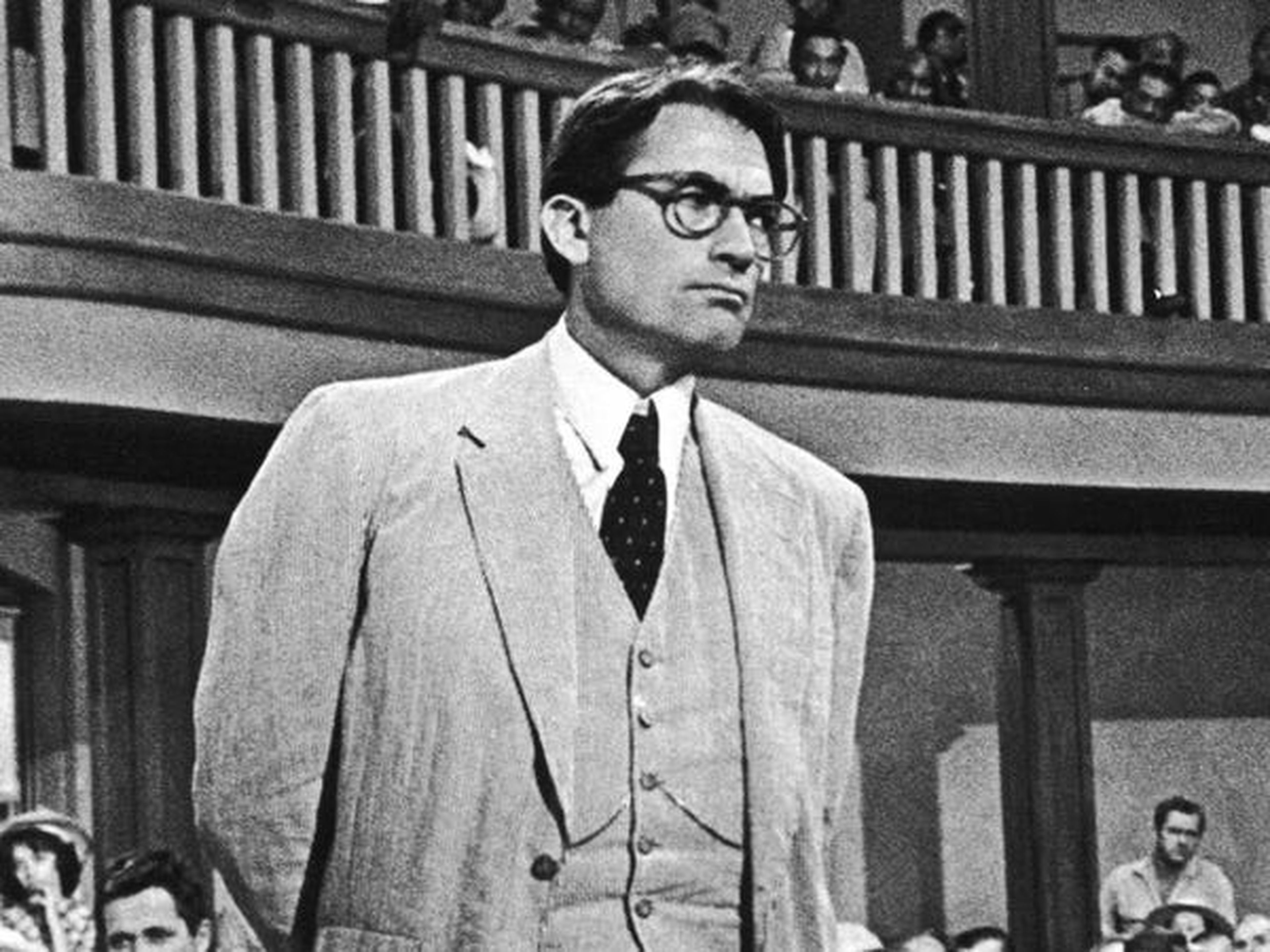 Gregory Peck como Atticus Finch en Matar a un ruiseñor.
