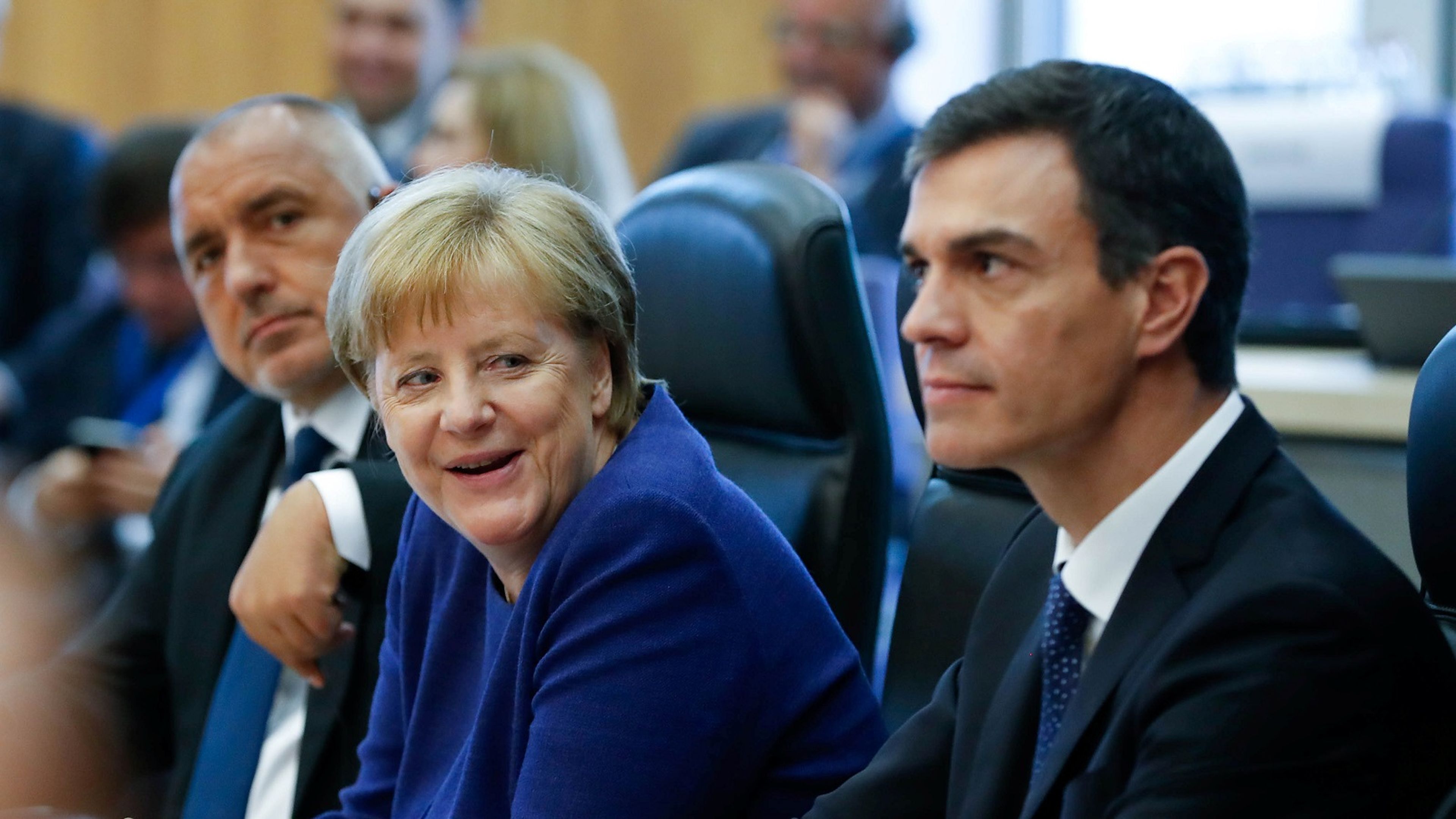 Angela Merkel y Pedro Sánchez.