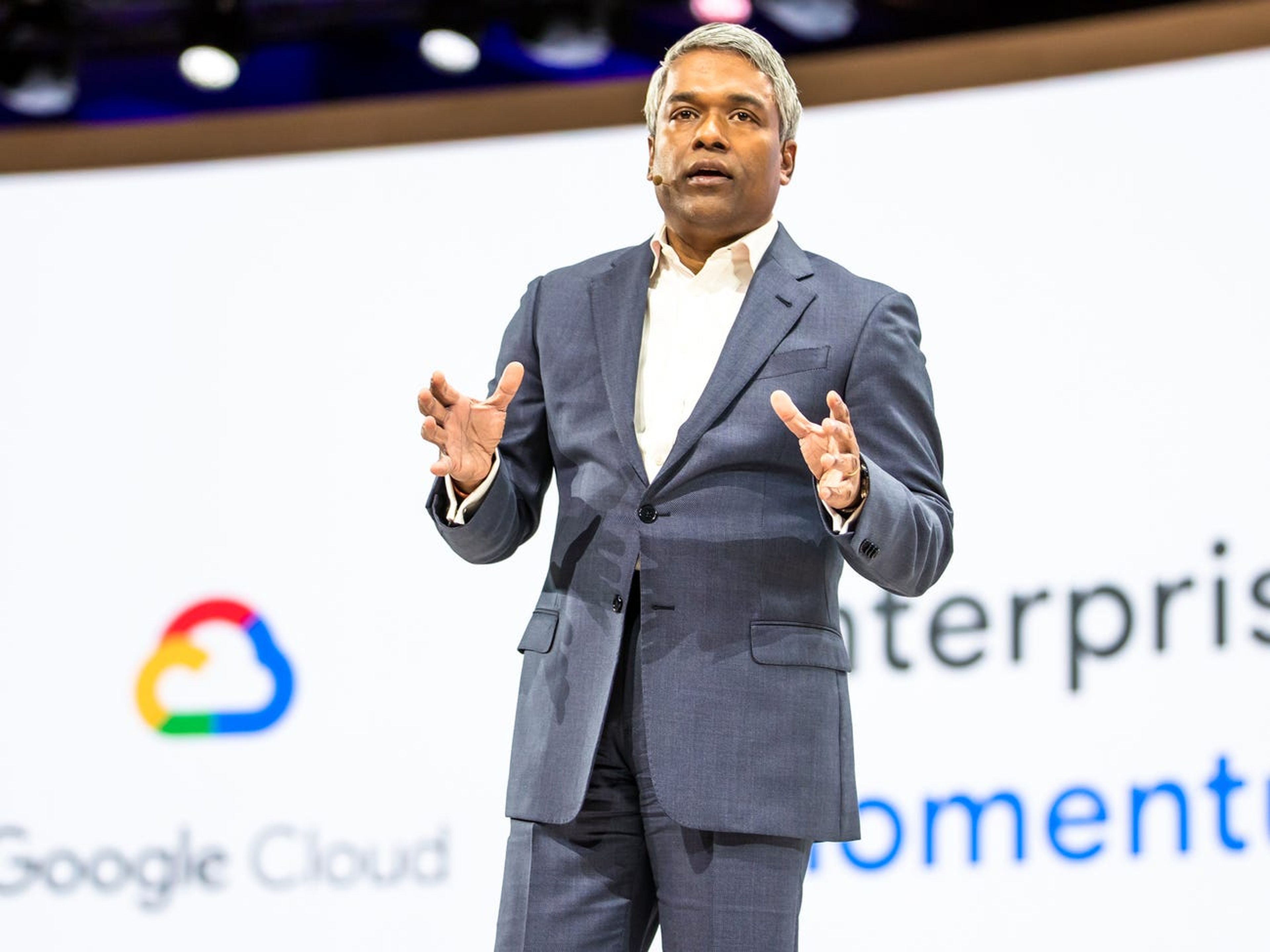 El CEO de Google Cloud, Thomas Kurian, en el Google Cloud Next 2019.