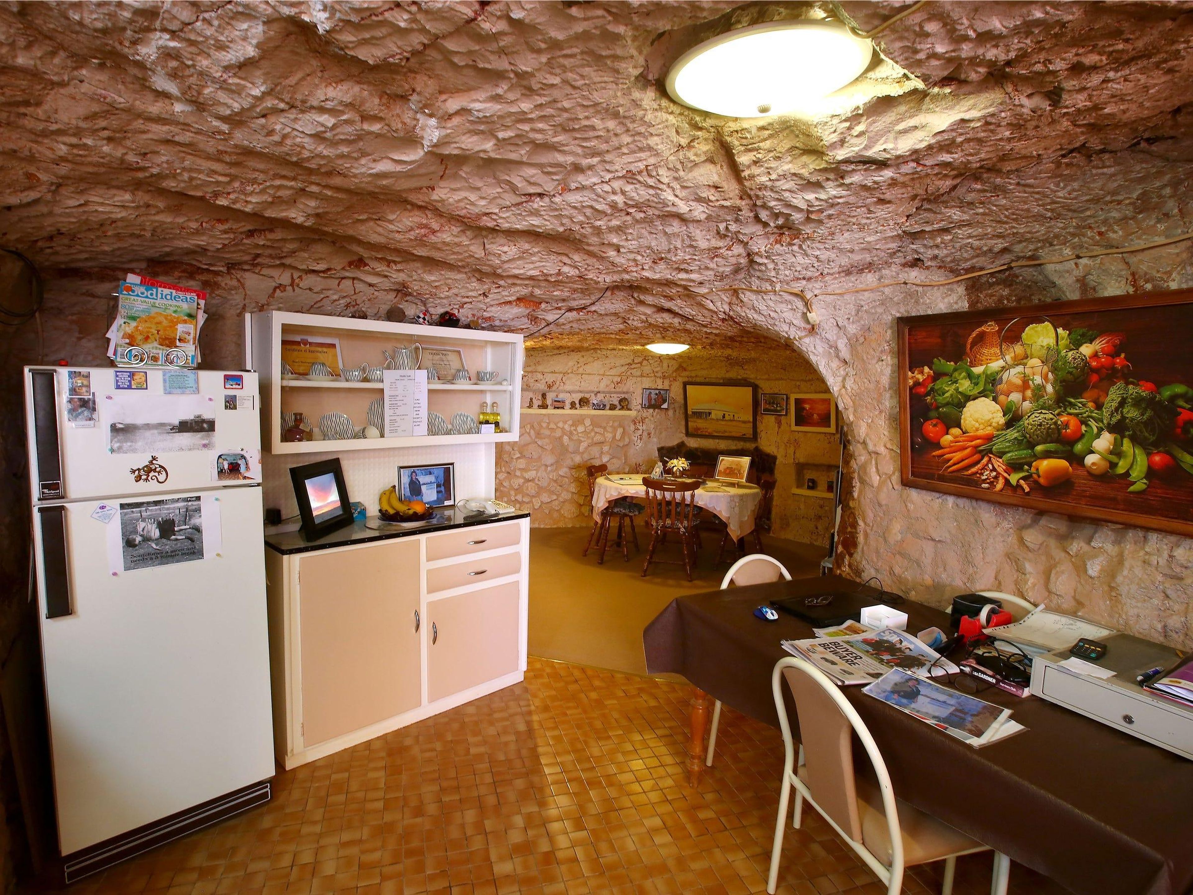 Inside one of the underground homes.