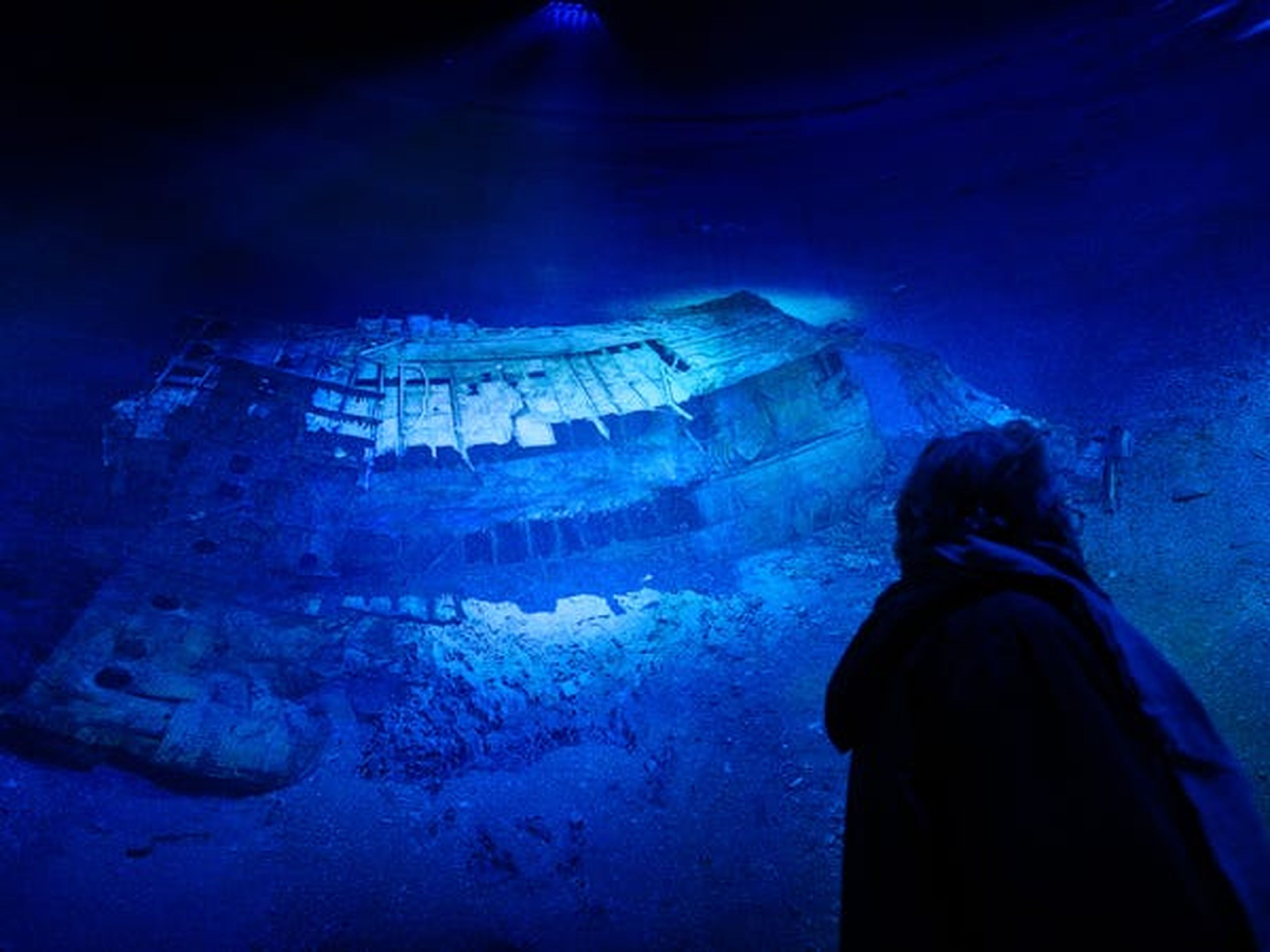 La gente puede explorar los restos de varias maneras, como esta exposición Panorama en Leipzig