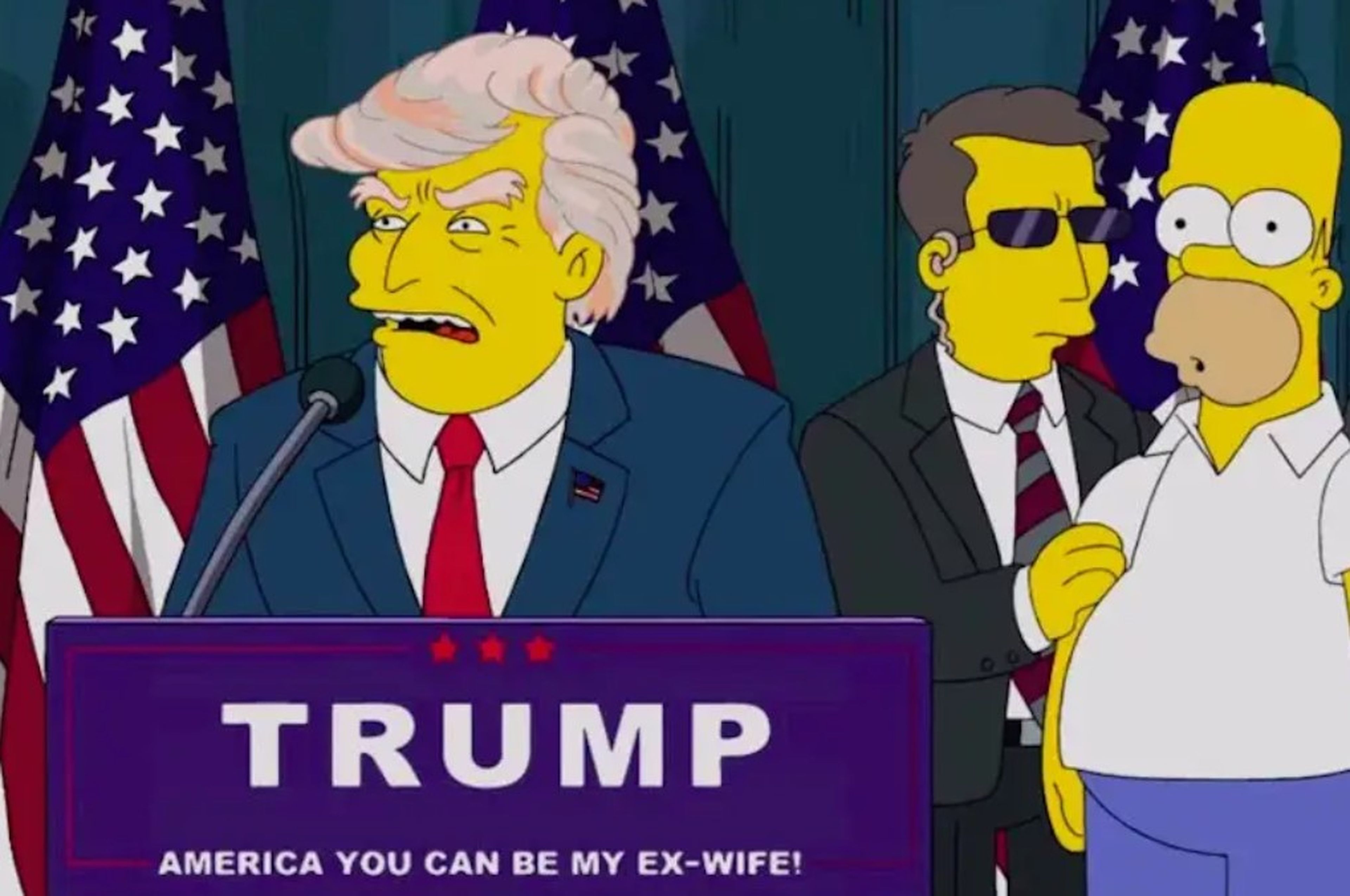 Una imagen de Los Simpsons muestran cómo Donald Trump se hizo presidente de Estados Unidos
