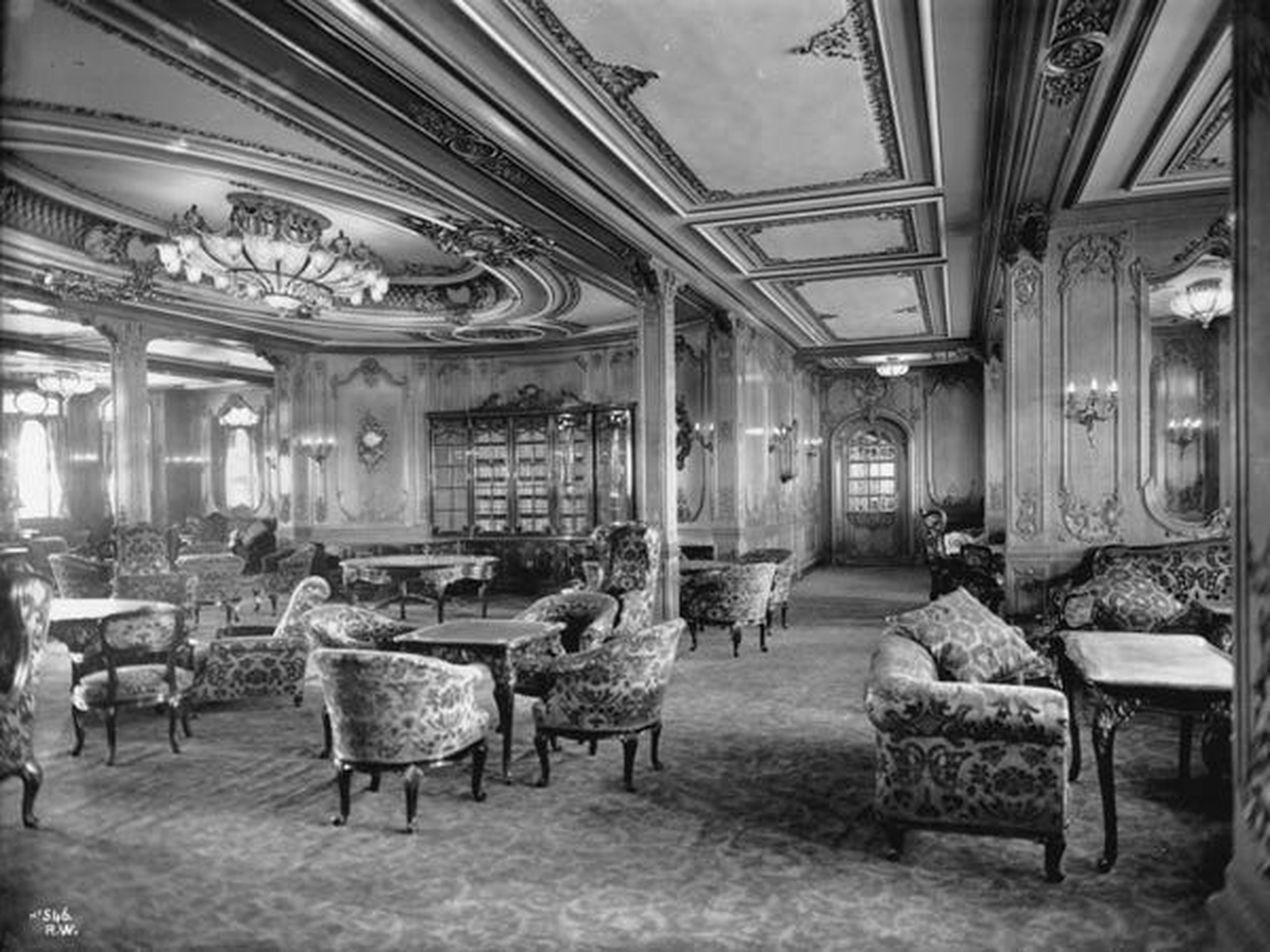 El salón de primera clase del Titanic