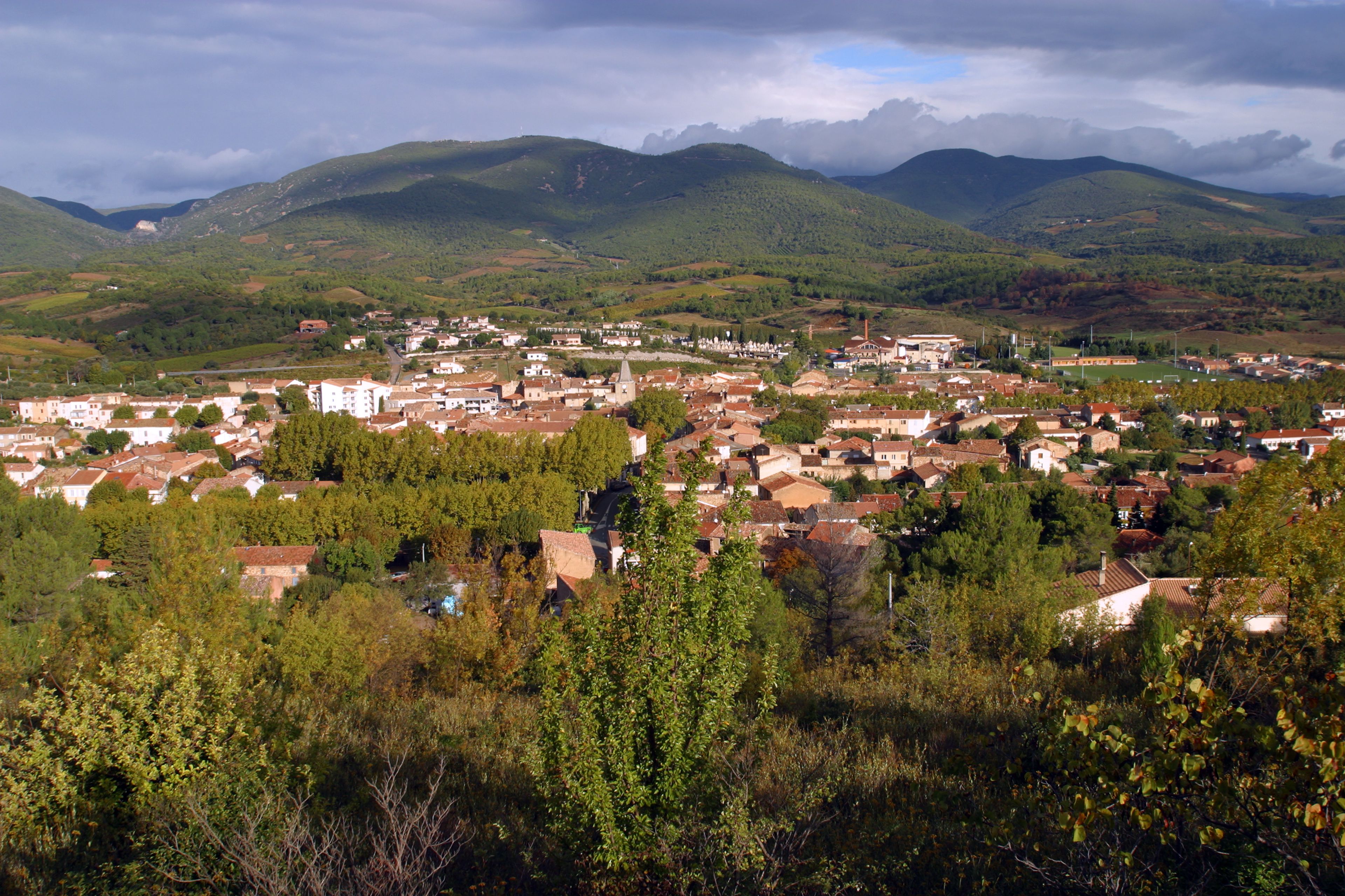 Vista de Saint-Chinian, Francia.