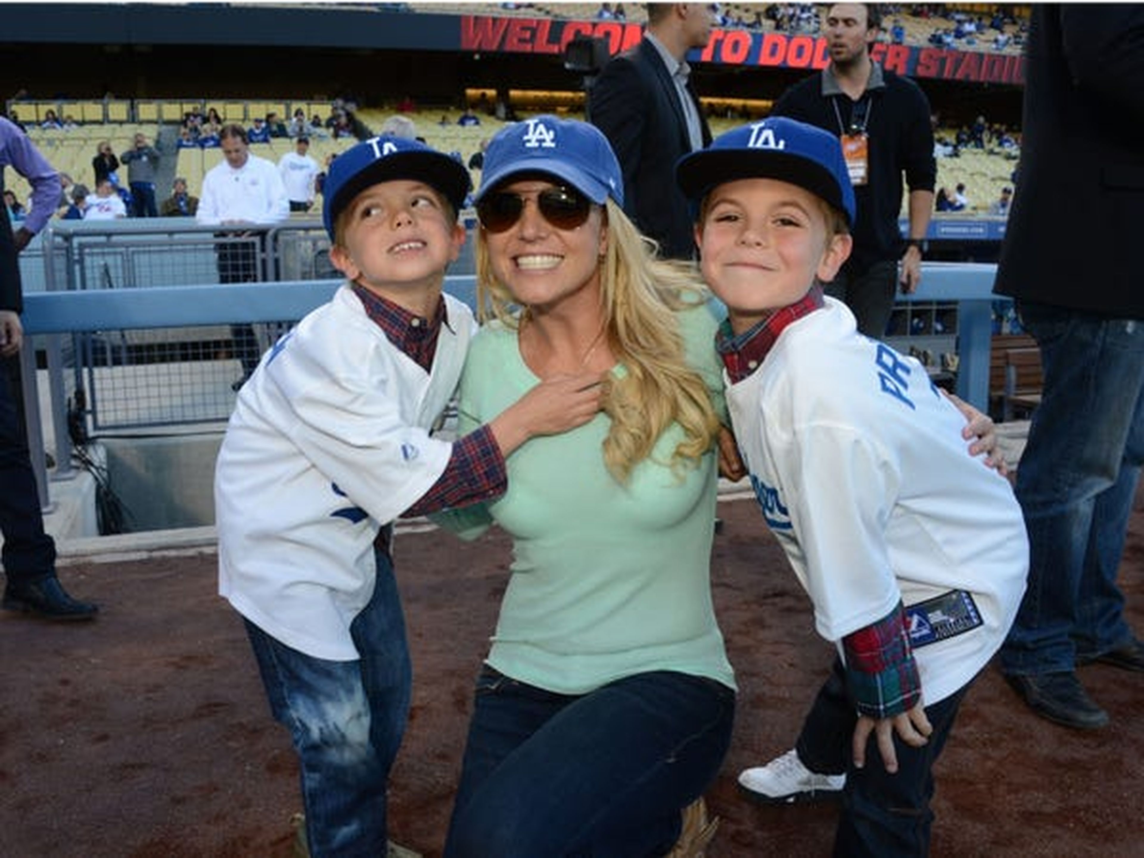Britney Spears con sus hijos, Jayden y Sean, en 2013.