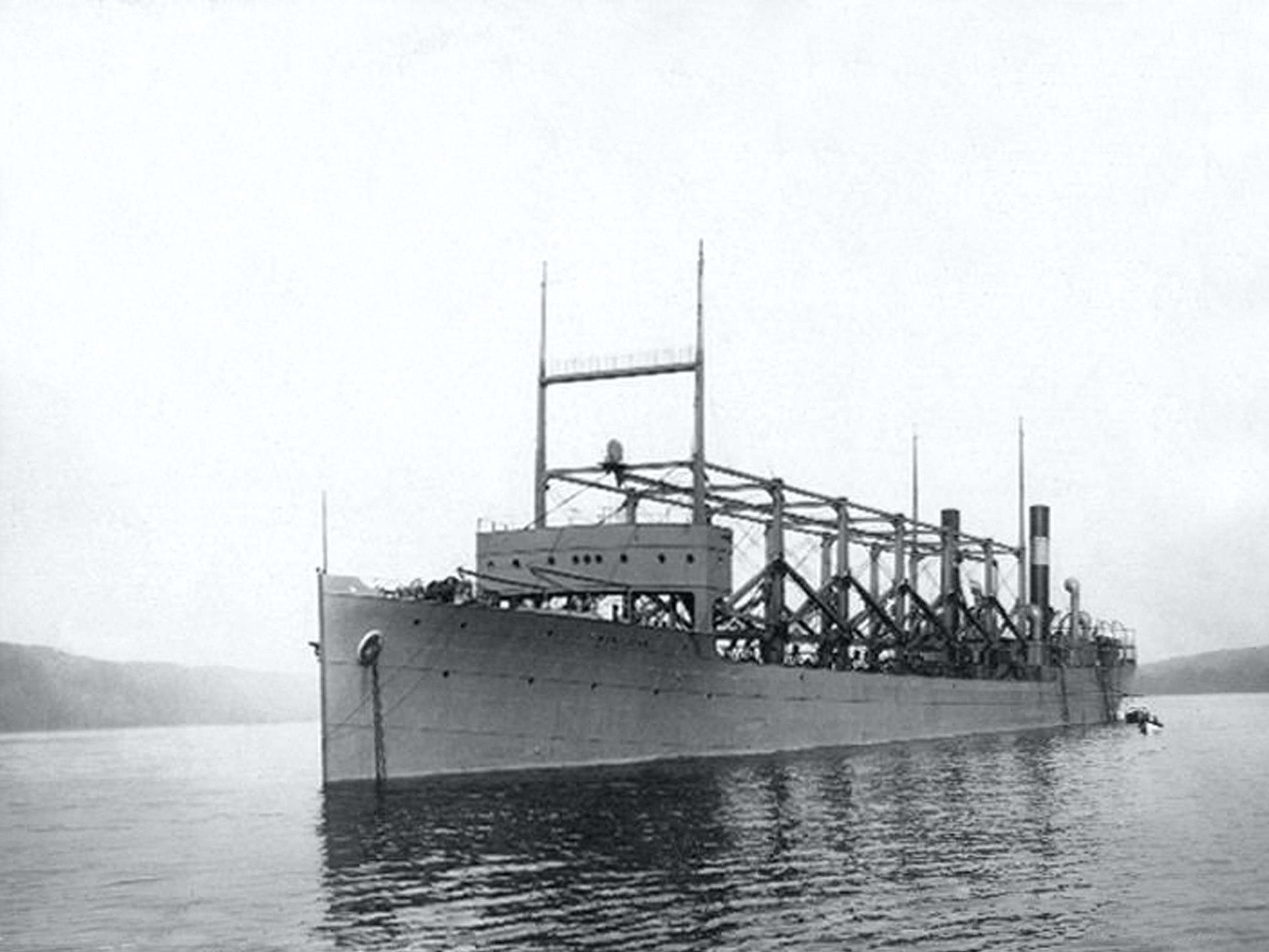 El USS Cyclops que desapareció en Bermudas cuando regresaba de un viaje a Brasil en marzo de 1918.