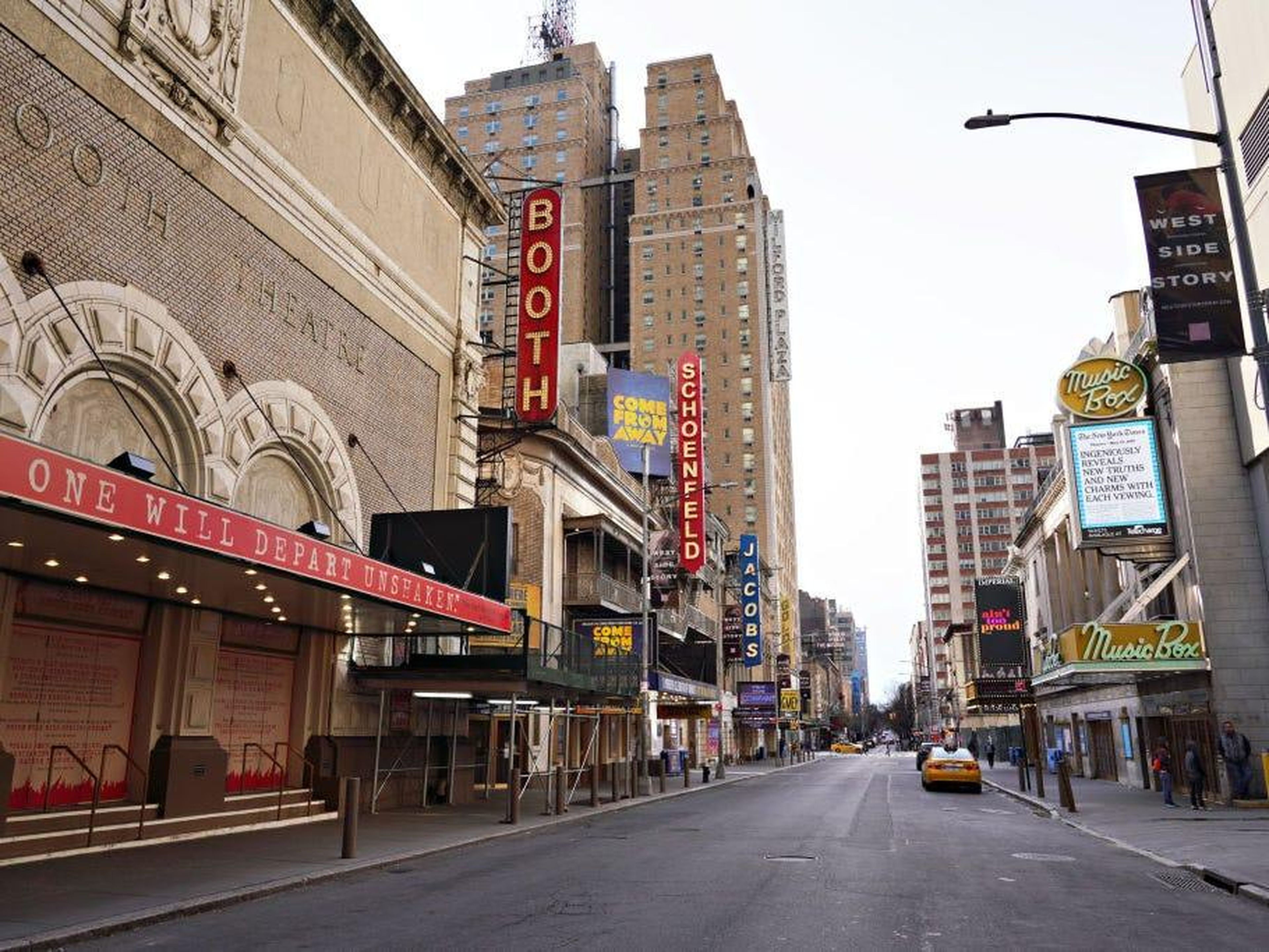 AFTER: To curb the coronavirus, theaters closed their doors, suspending all plays and musicals, on March 12.