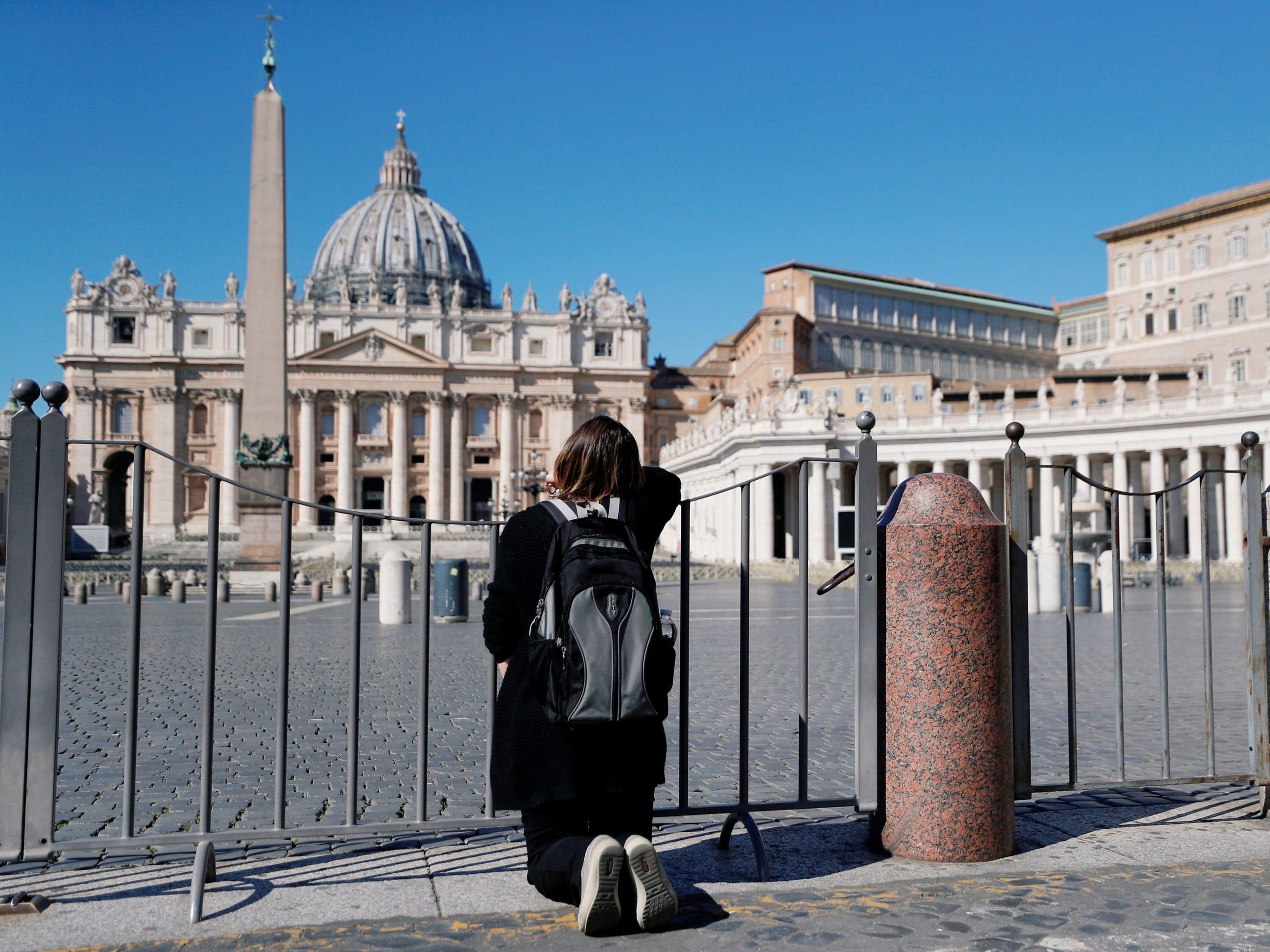 AFTER: With Italy on lockdown, the Vatican remains empty.