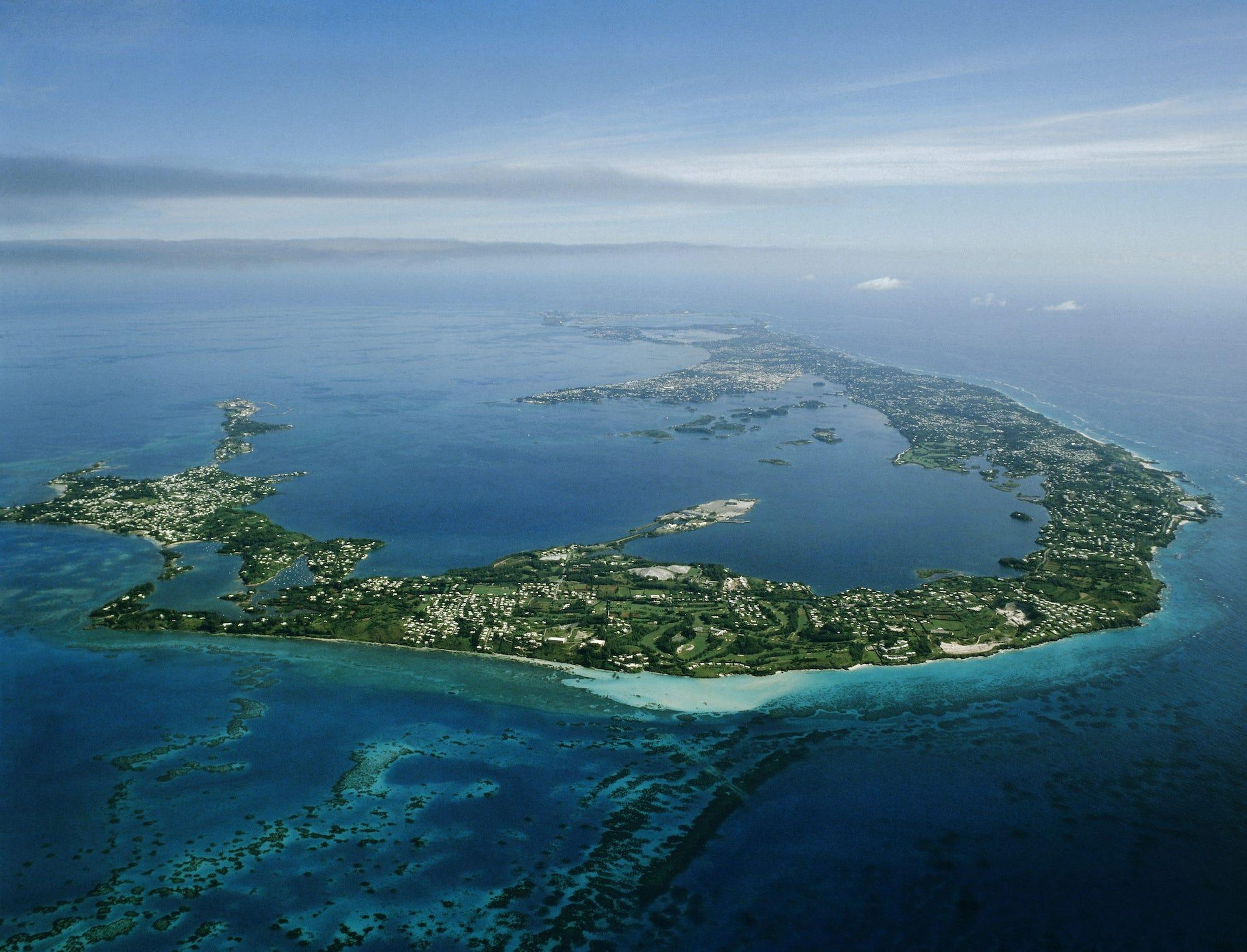 Vista aérea de la isla de las Bermudas.