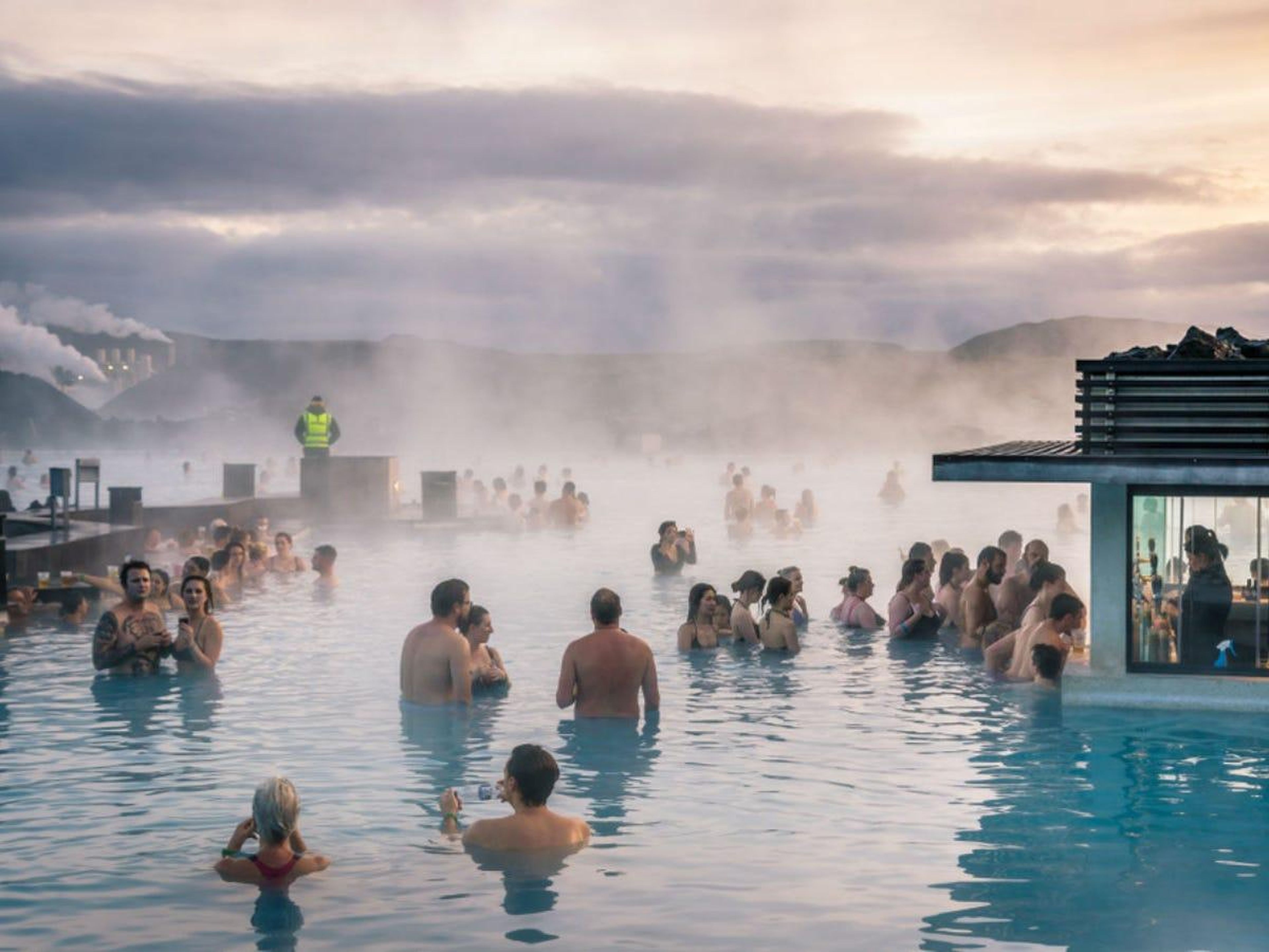 BEFORE: The Blue Lagoon is Iceland's No. 1 attraction. The geothermal spa sees about 1.3 million visitors a year, per the BBC, even though Iceland has a population of only about 330,000.