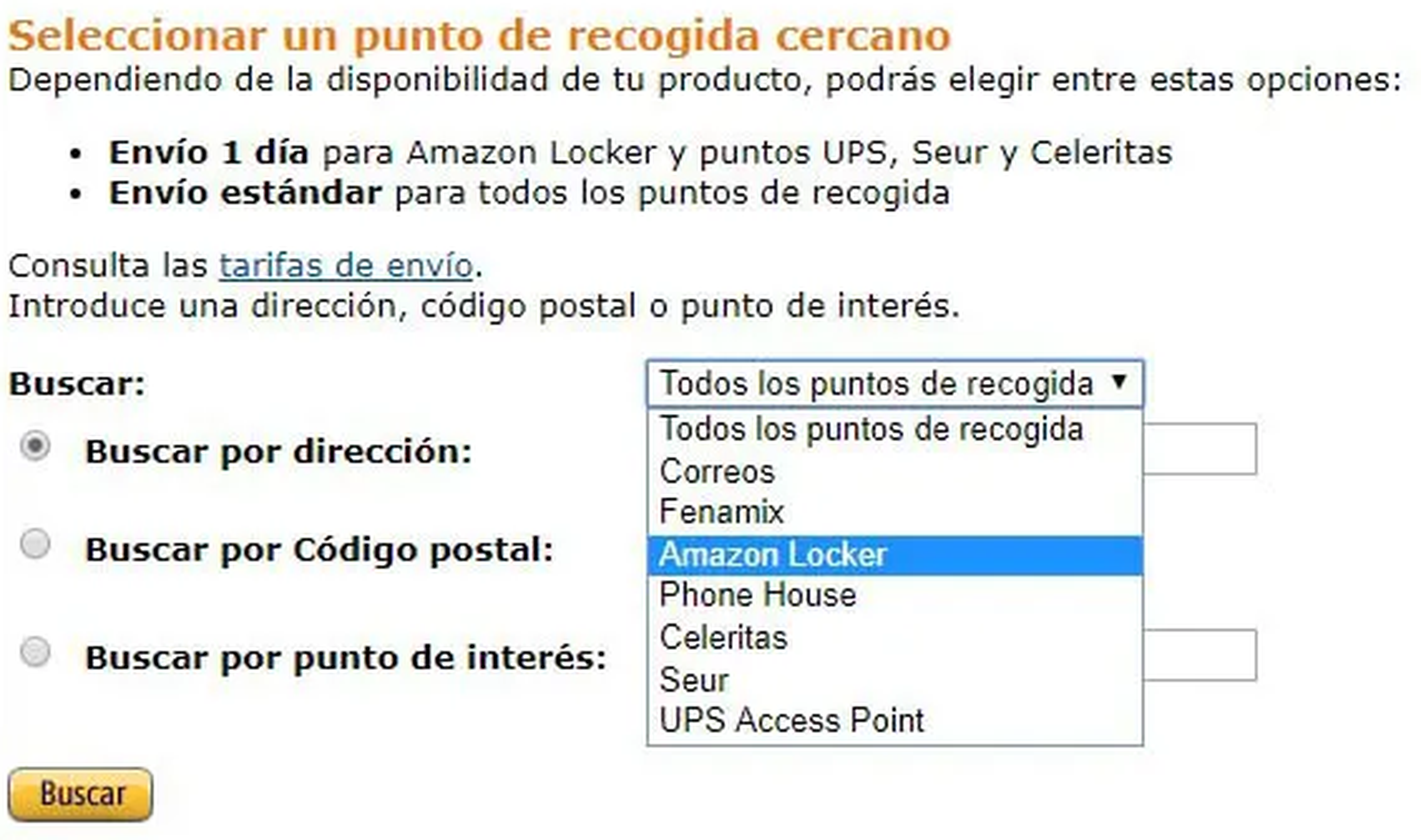 Cómo pedir y gestionar el envío a Amazon Locker