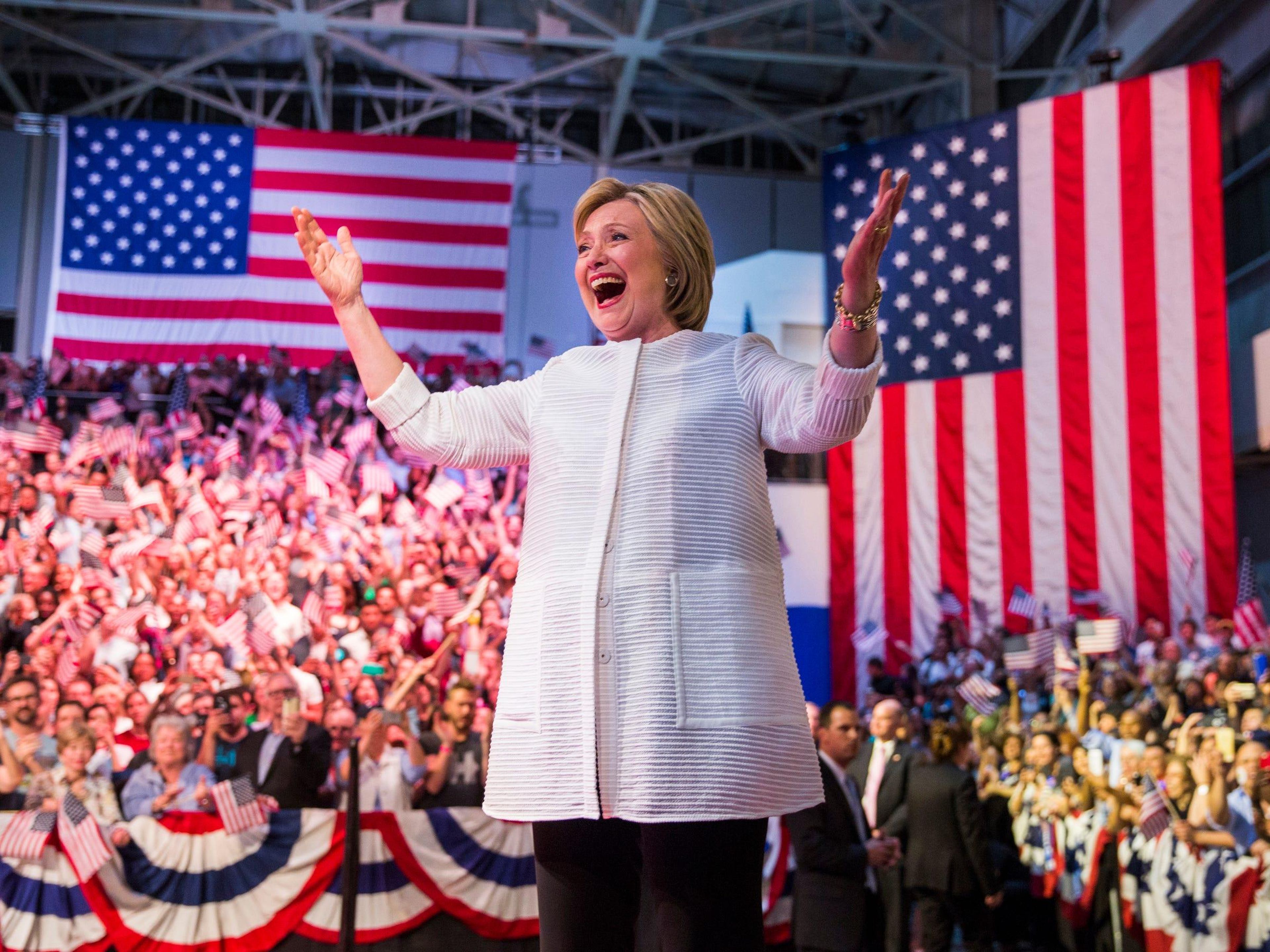 Hillary Clinton haciendo campaña en Brooklyn en 2016.