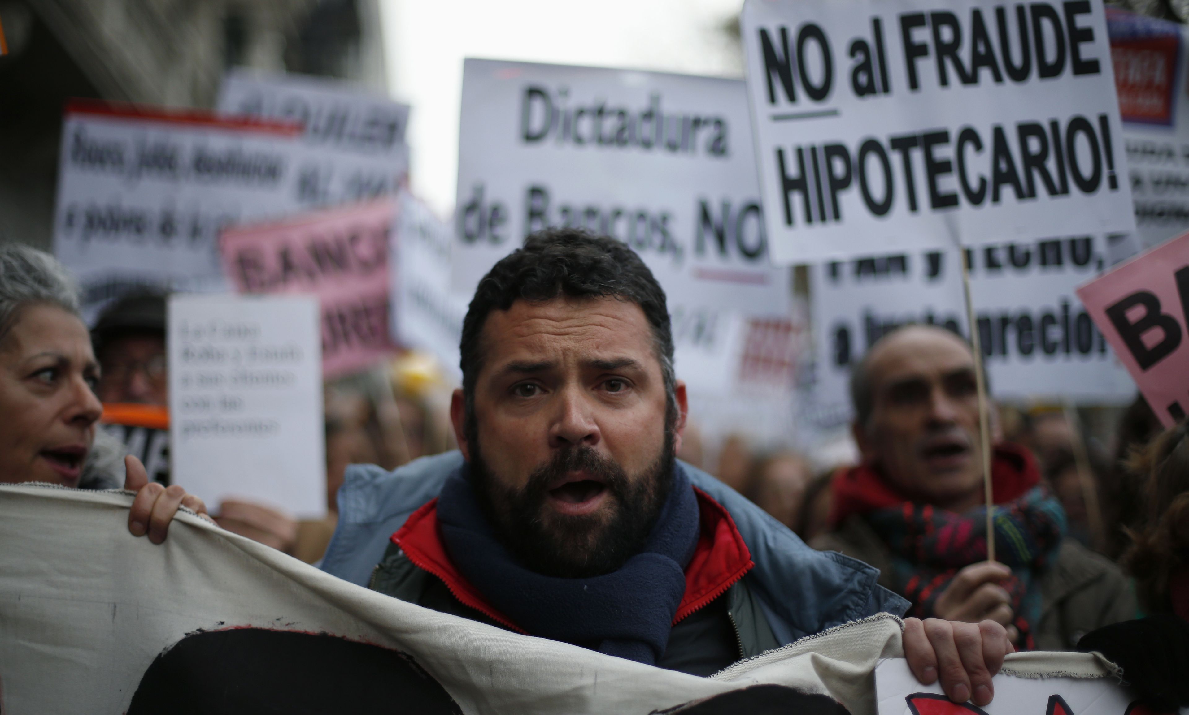 Una imagen de una protesta para una vivienda para todos en Madrid.