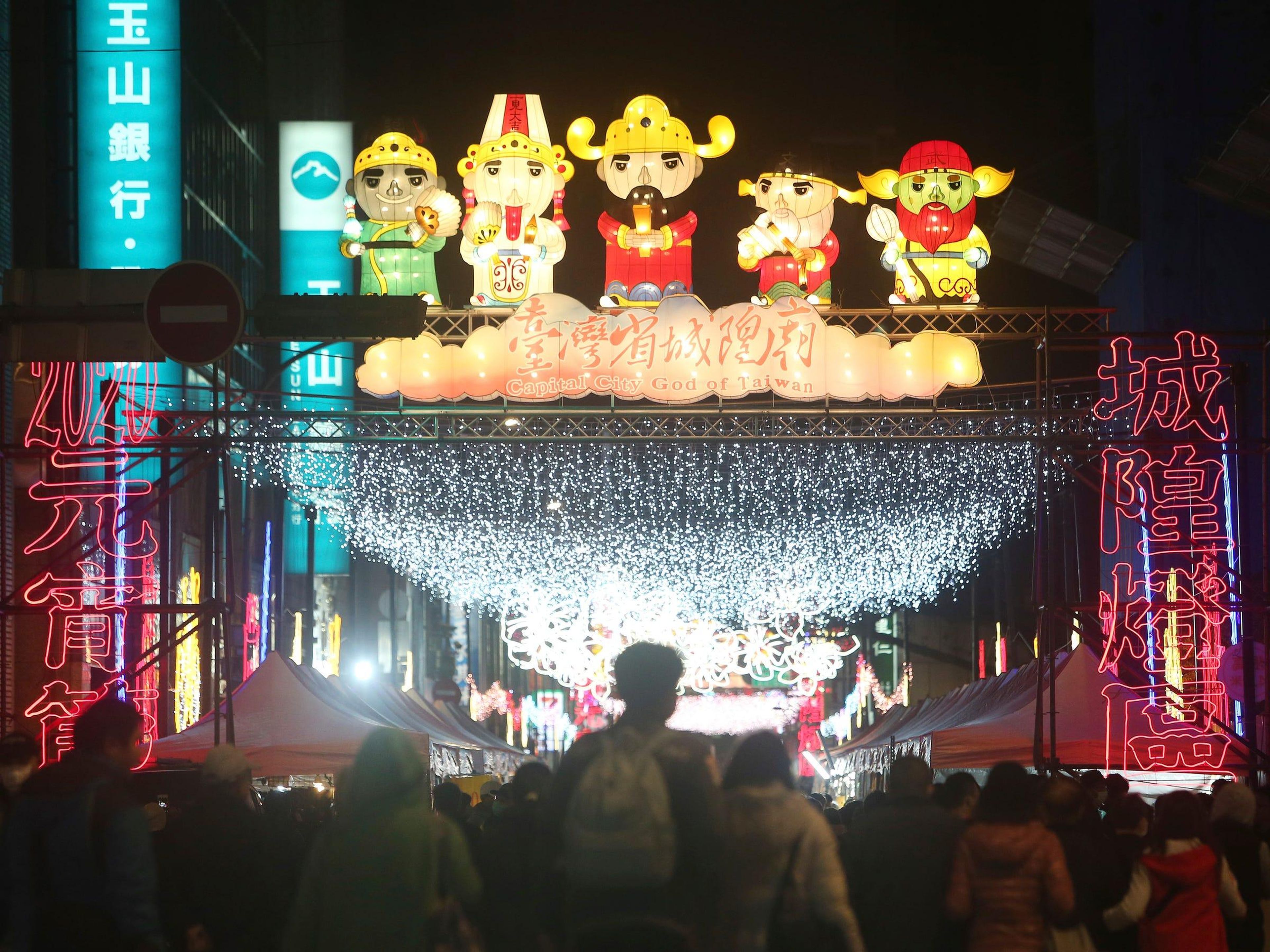 Exhibición de linternas por el Año Nuevo Lunar en Taipei el 9 de febrero.