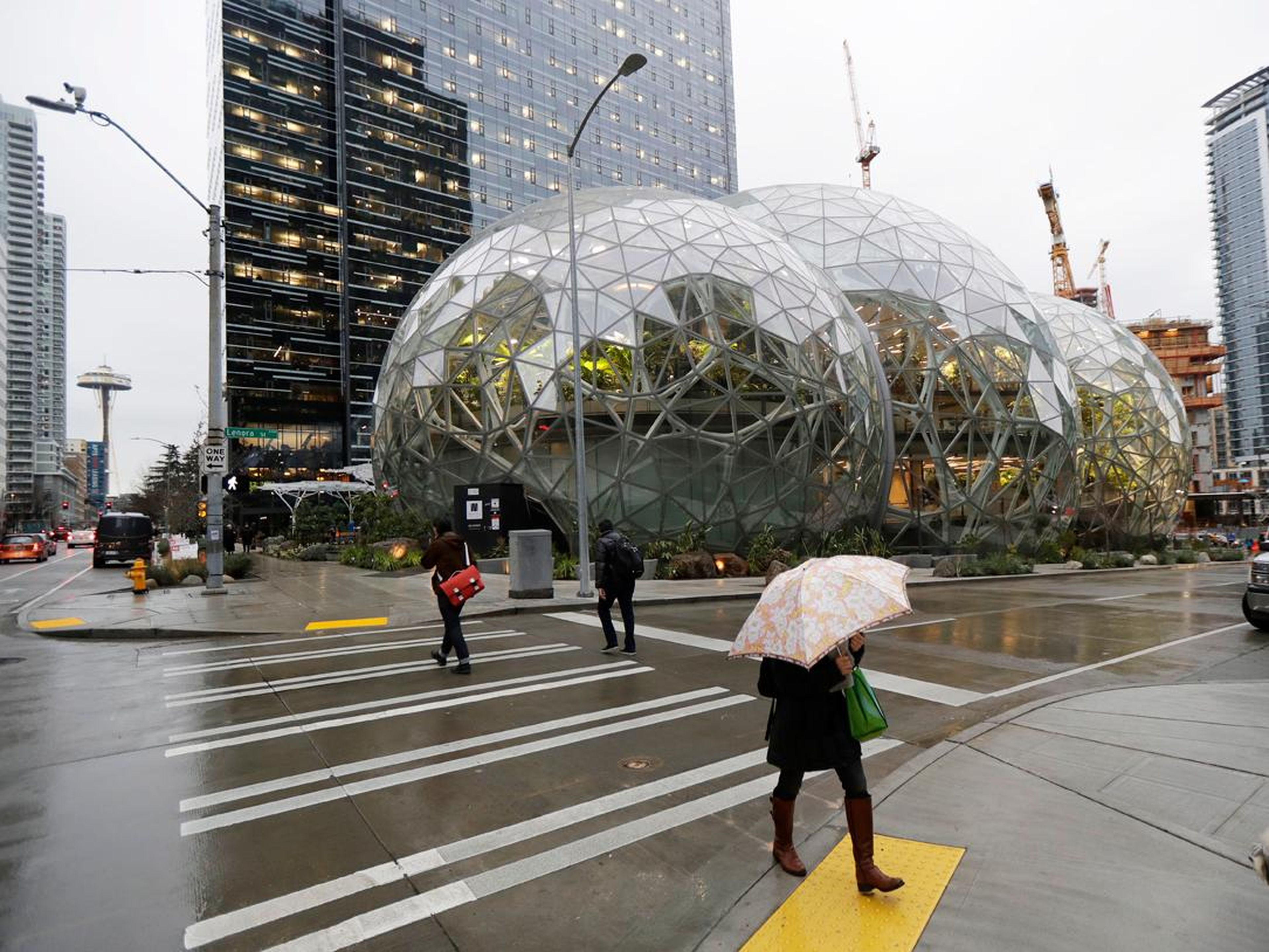 Las esferas en el centro de Seattle, Washington.