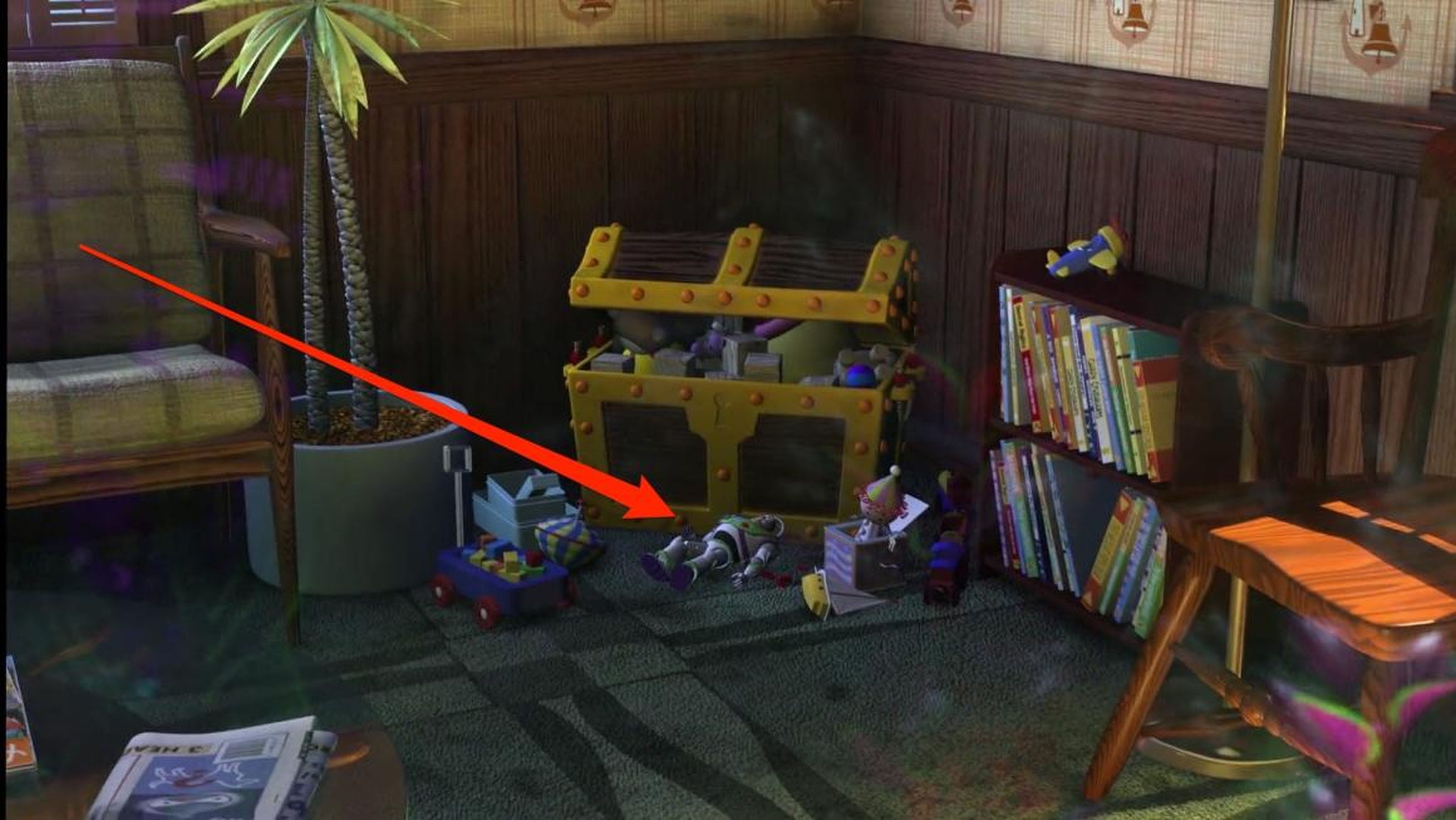 Buzz es el juguete más destacado de esa oficina.