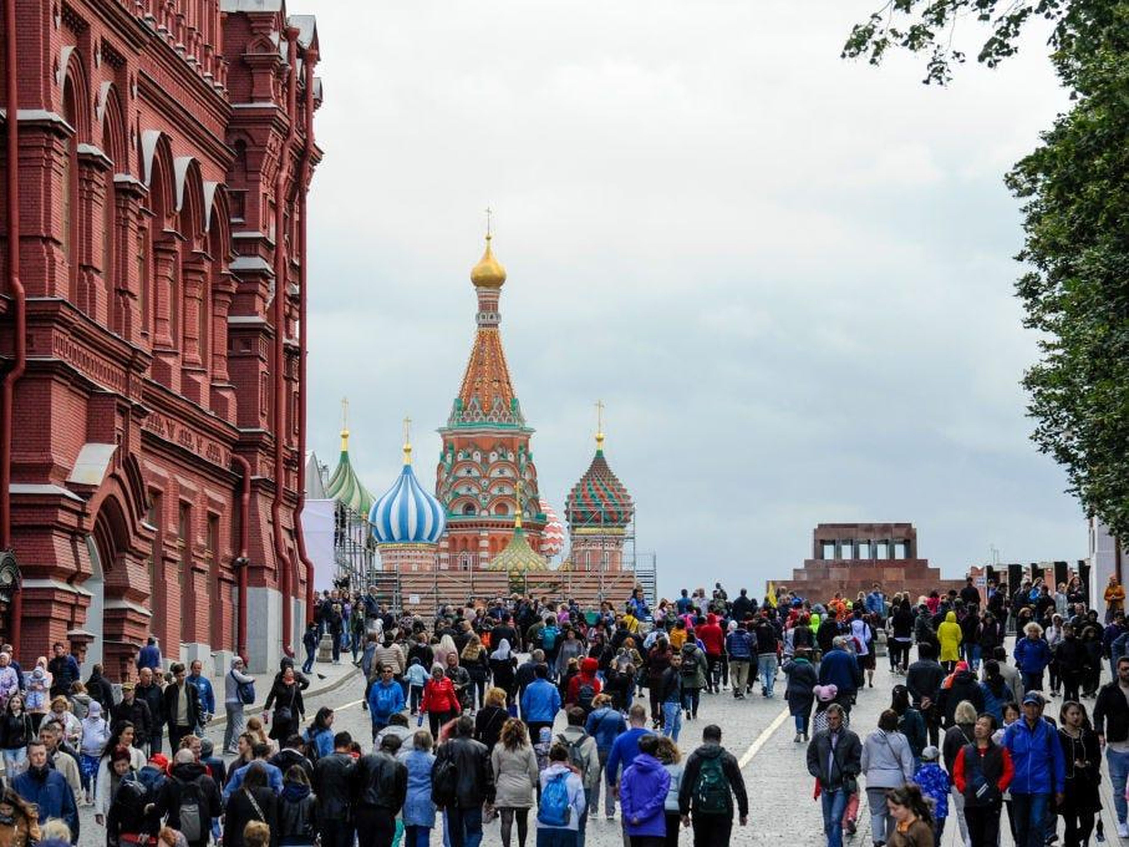 BEFORE: Red Square in Moscow attracts tourists and visitors alike with its colorful Saint Basil's Cathedral.