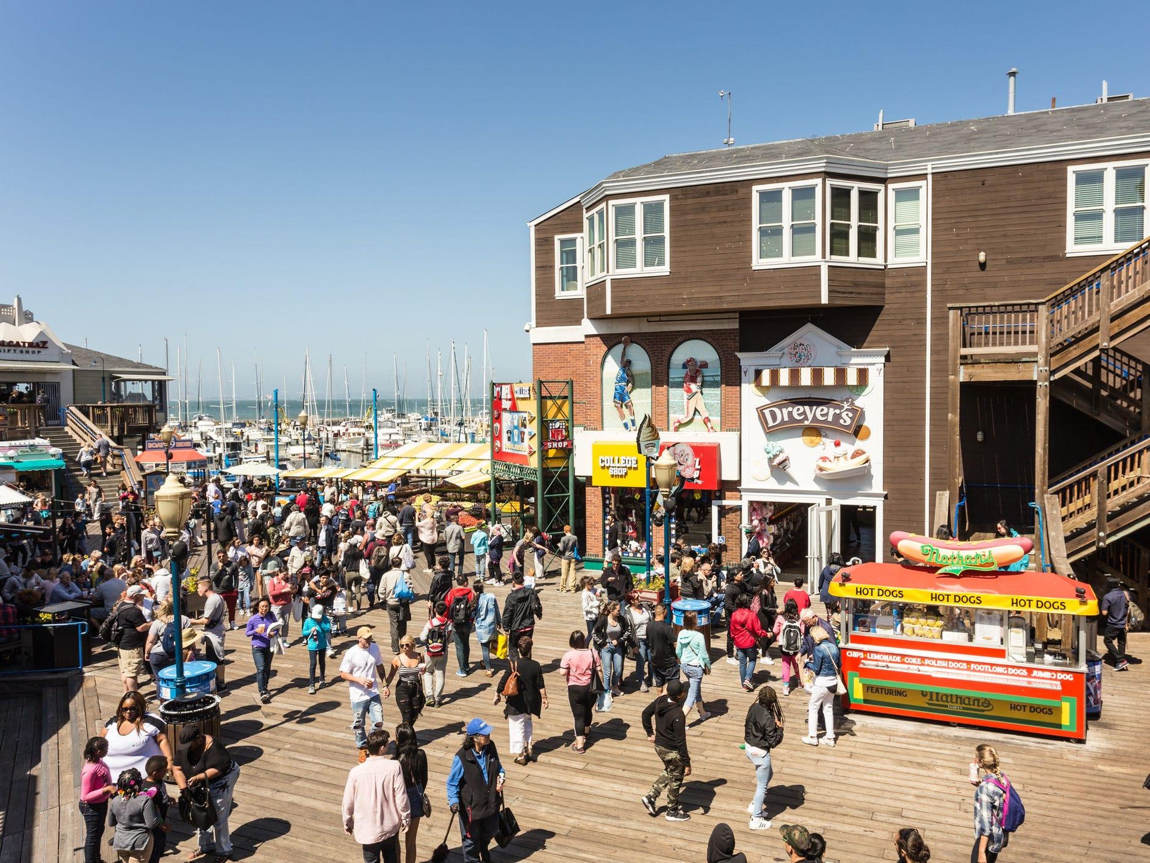 BEFORE: San Francisco's Fisherman's Wharf is one of the city's busiest tourist areas.