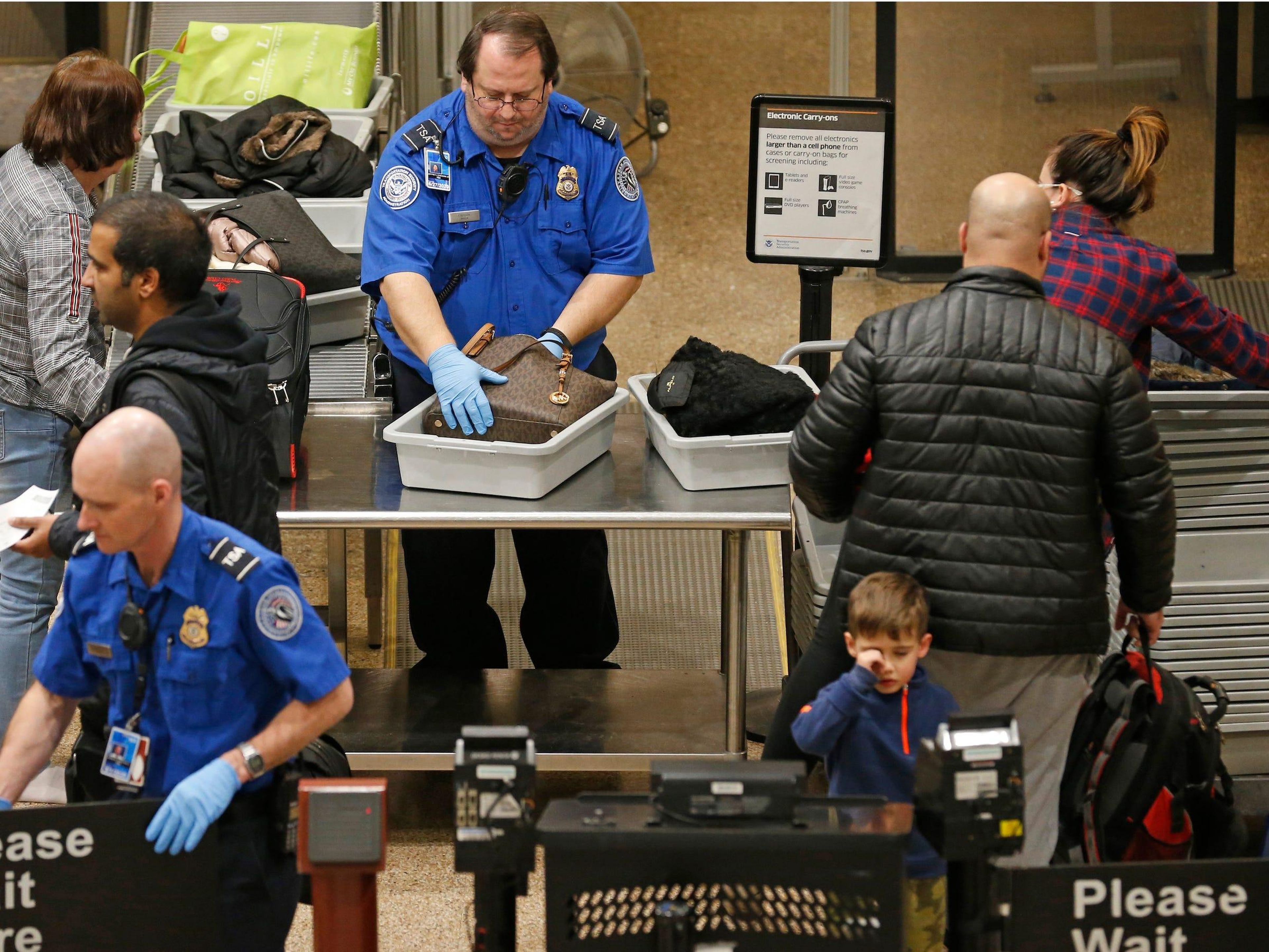 Un control de seguridad de la TSA.