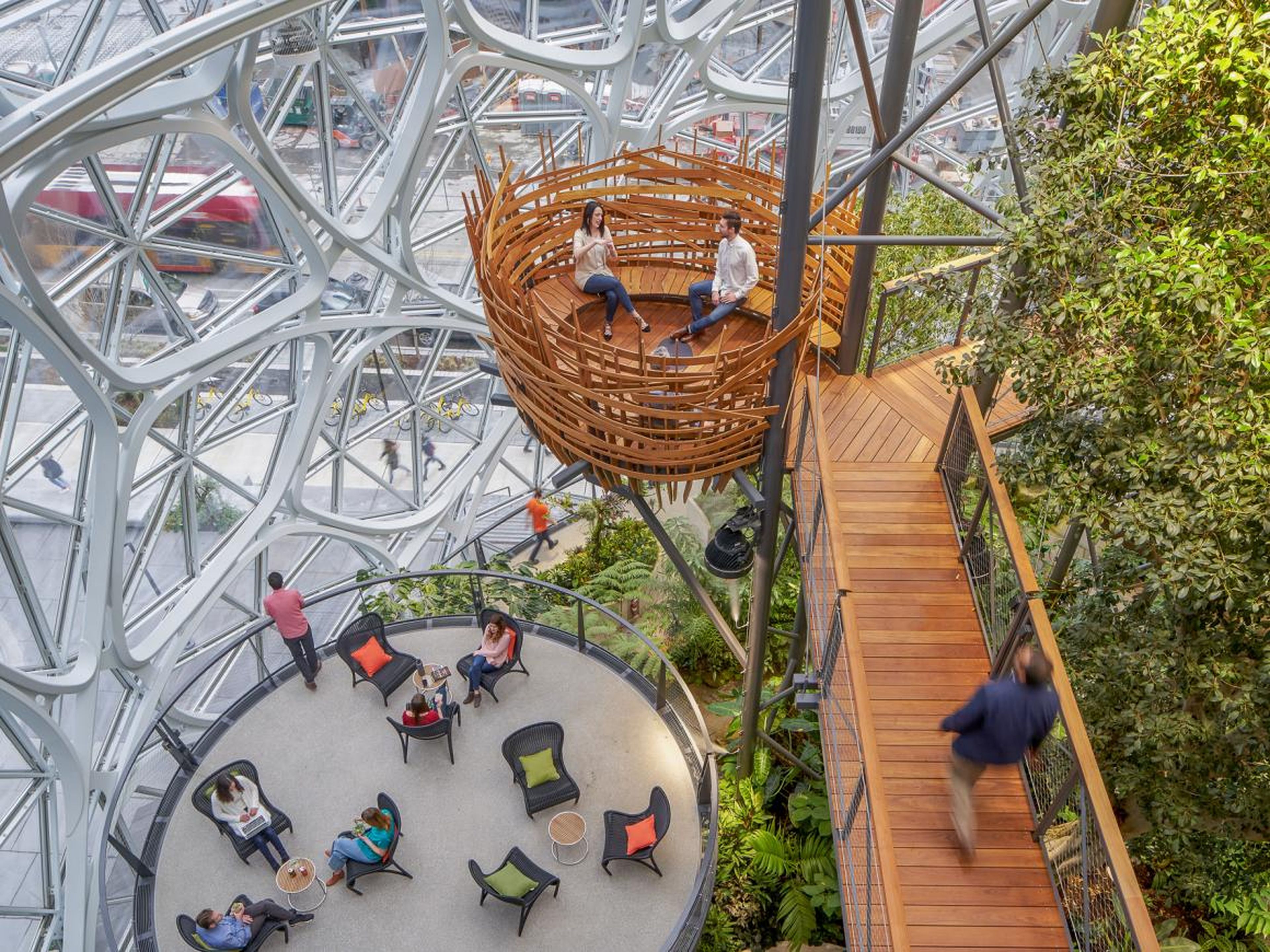 Esferas de Amazon en Seattle, Washington.