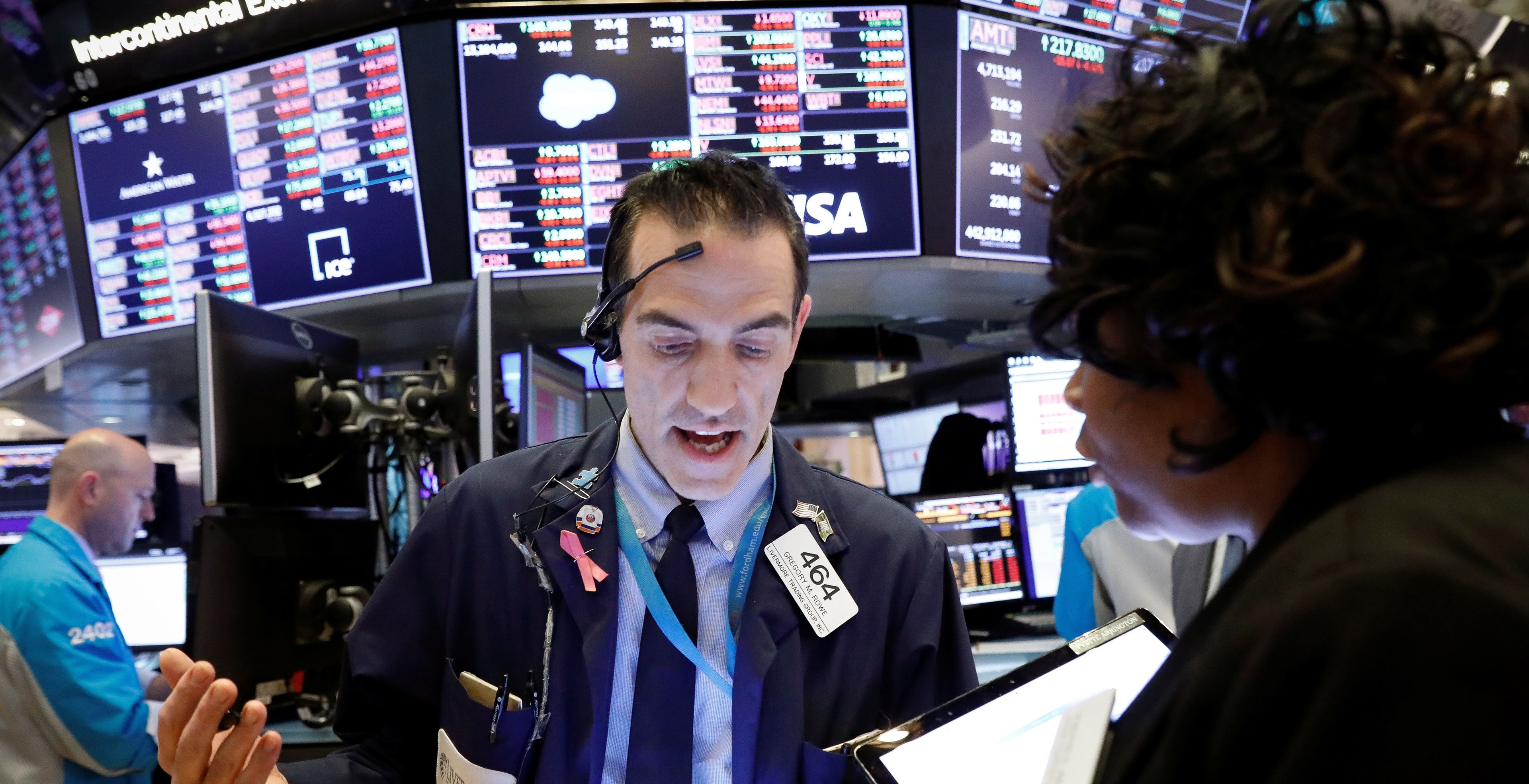 Traders ante el pánico de Wall Street.
