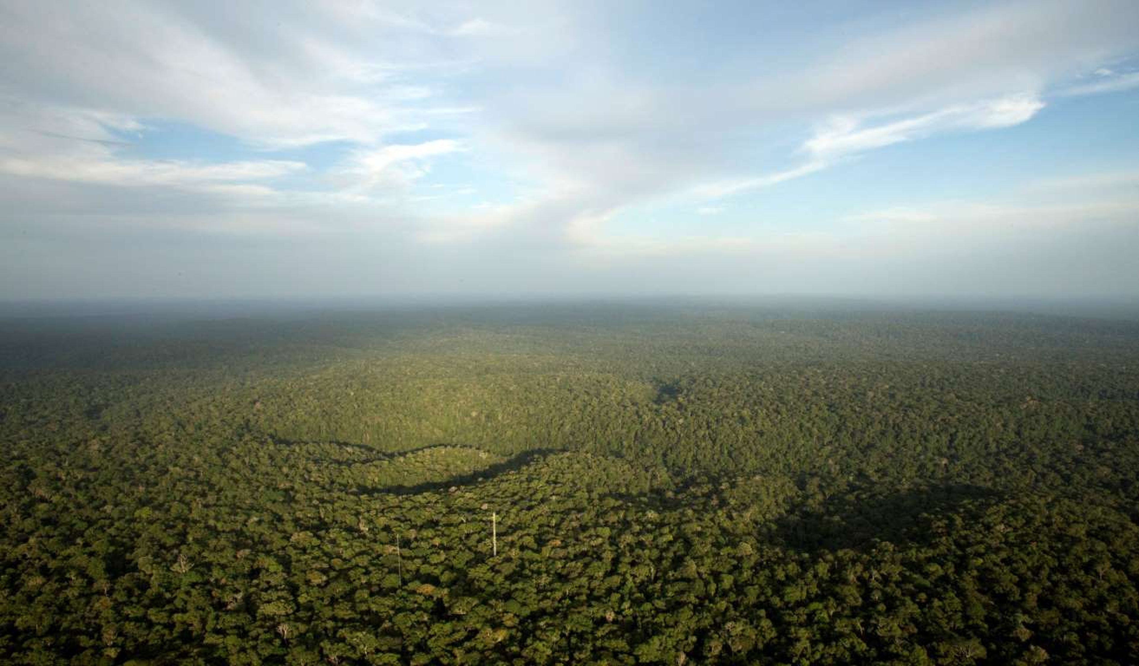 Una vista del Amazonas desde una Torre Alta en Brasil.
