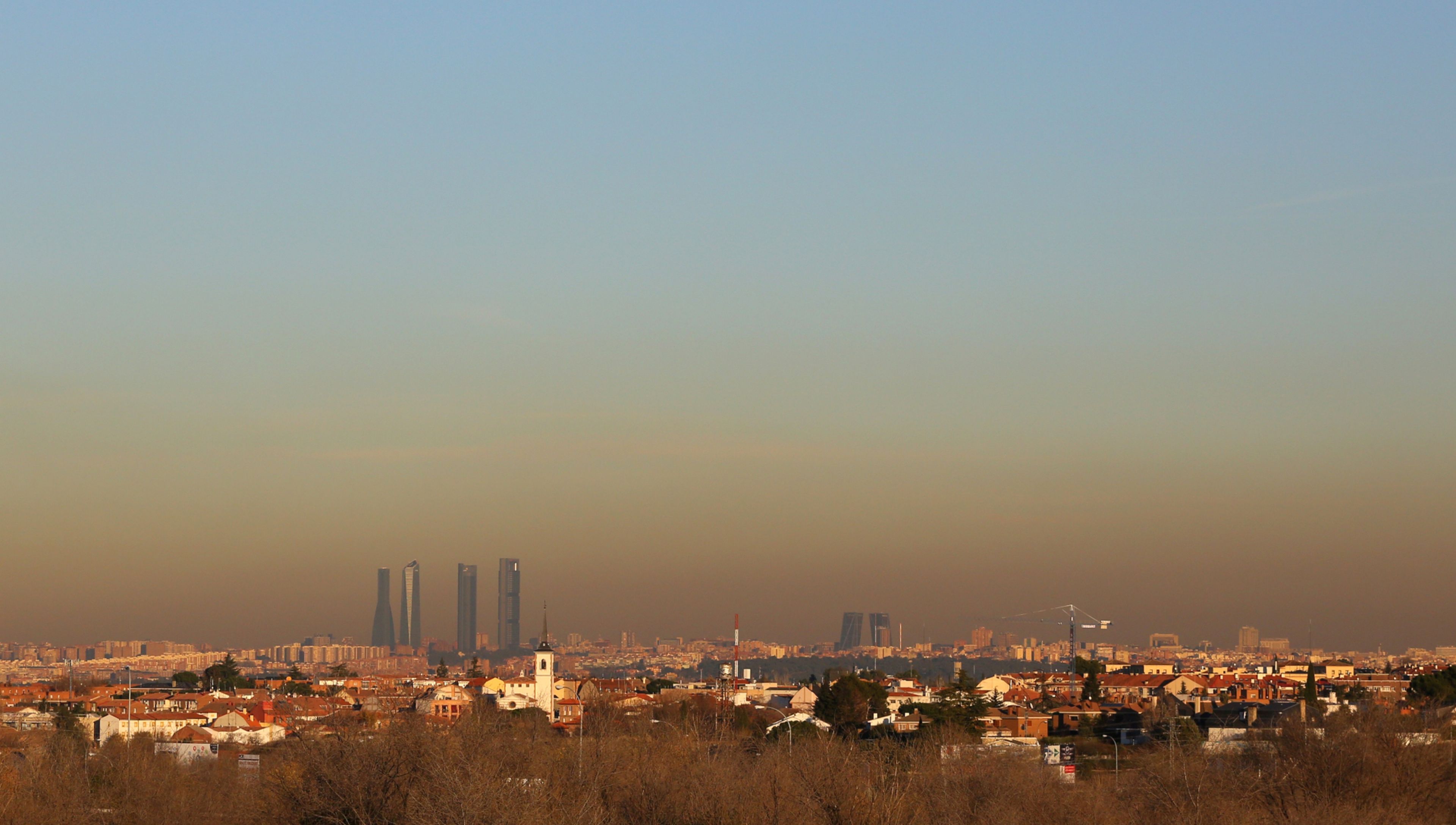 La "boina" de contaminación sobre la ciudad de Madrid