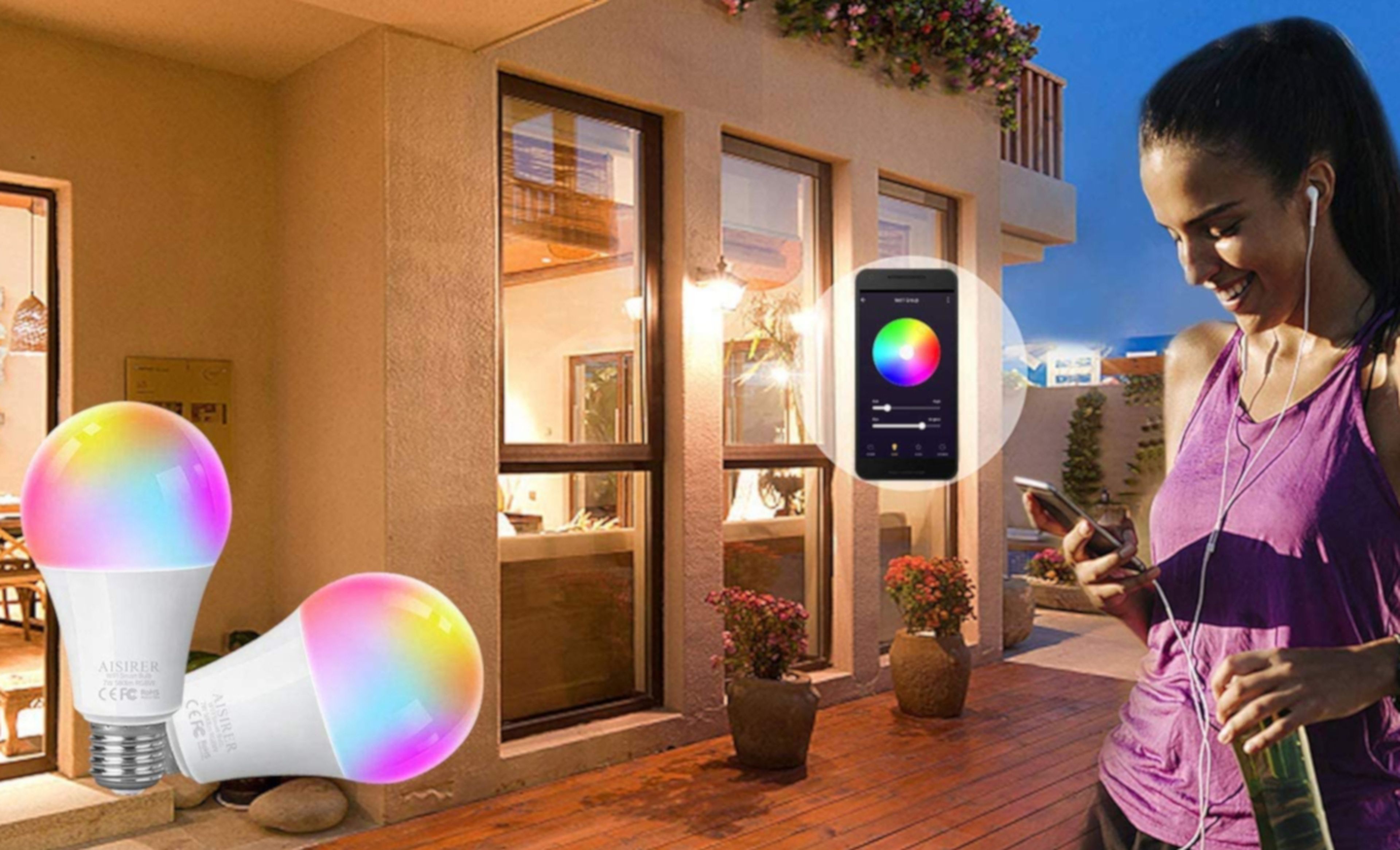 Pack de bombillas inteligentes compatibles con Alexa y Google Home por 18€