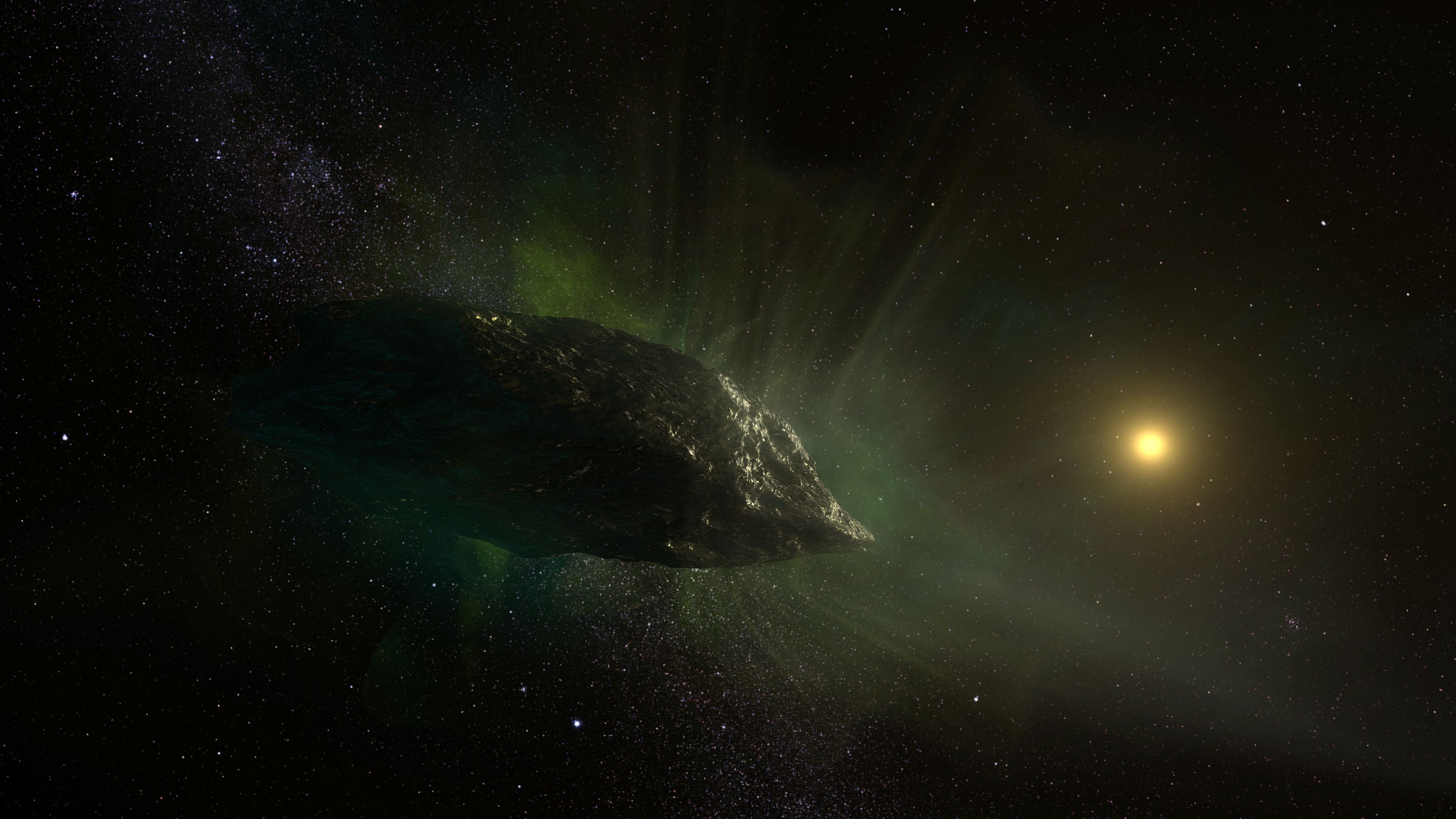 Ilustración del cometa 2I/Borisov.