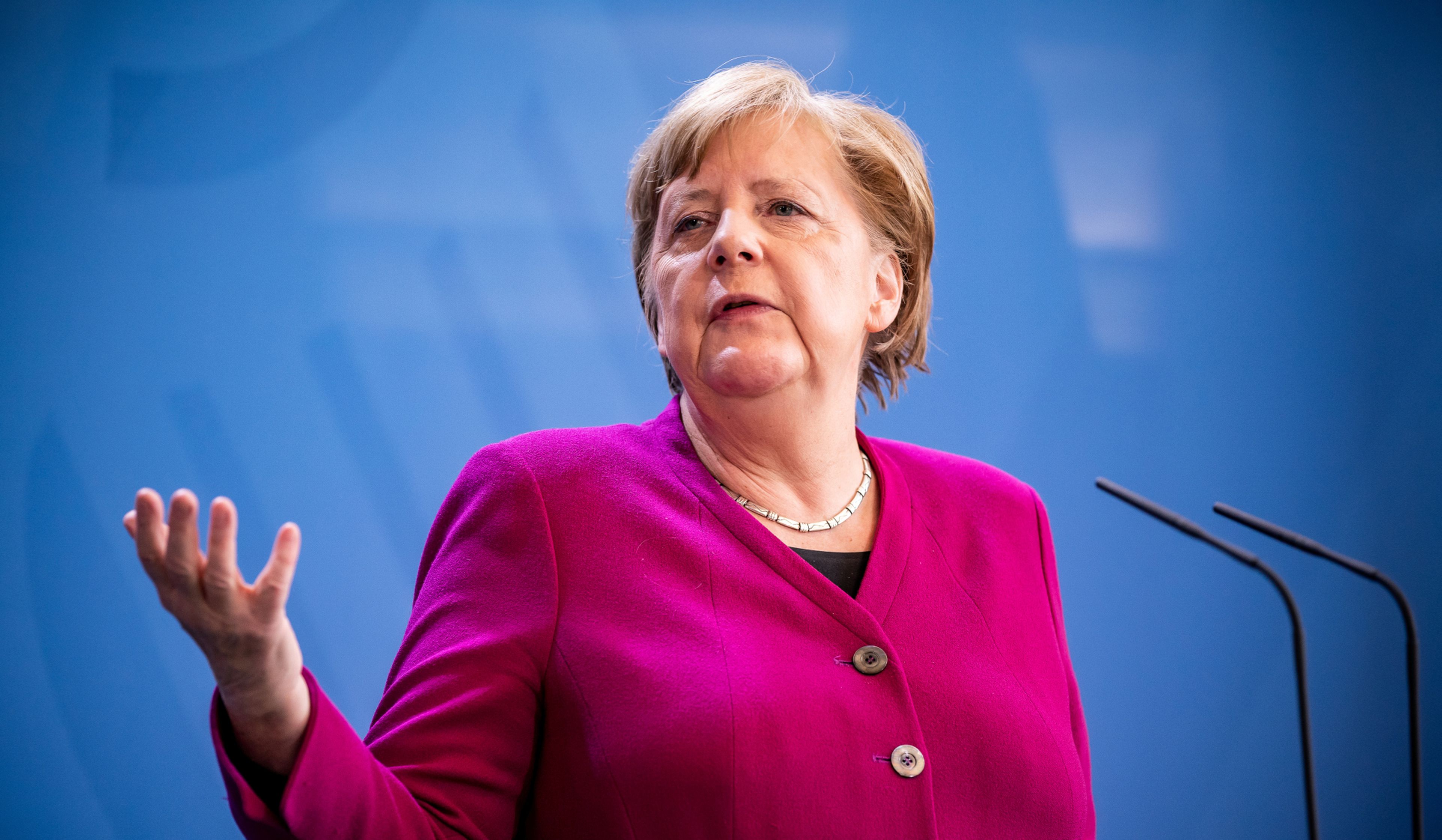 La canciller alemana, Angela Merkel, en una rueda de prensa tras el Consejo Europeo