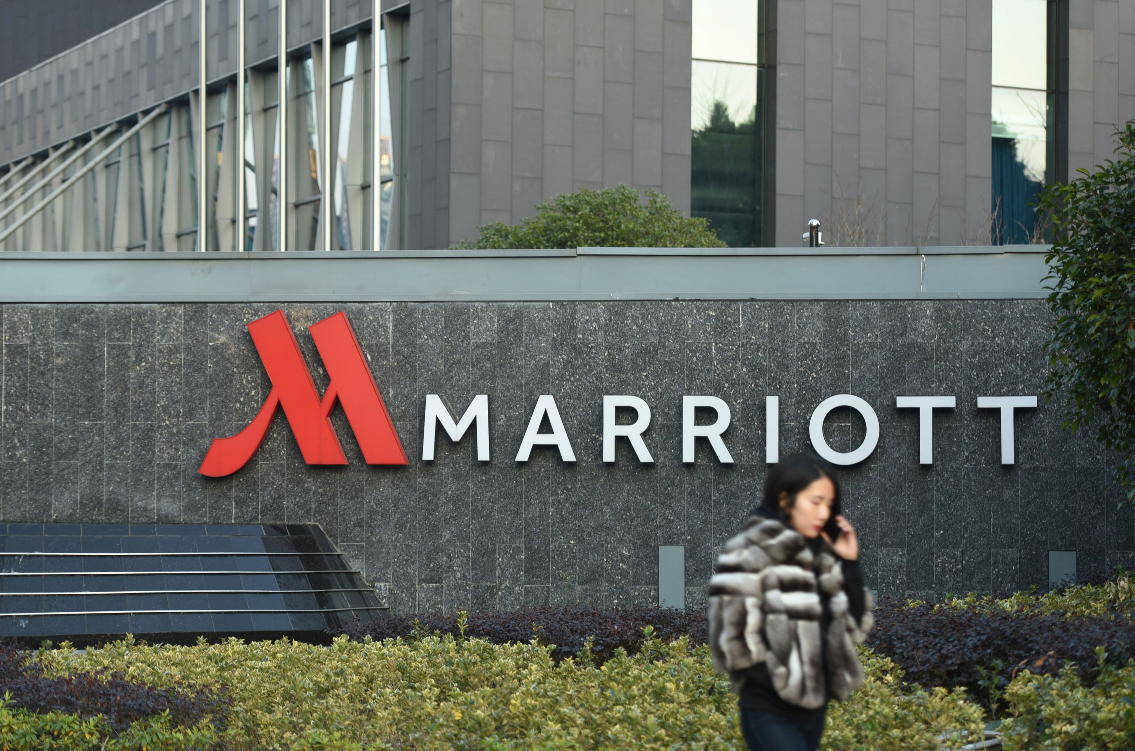 La entrada de un hotel Marriott en China