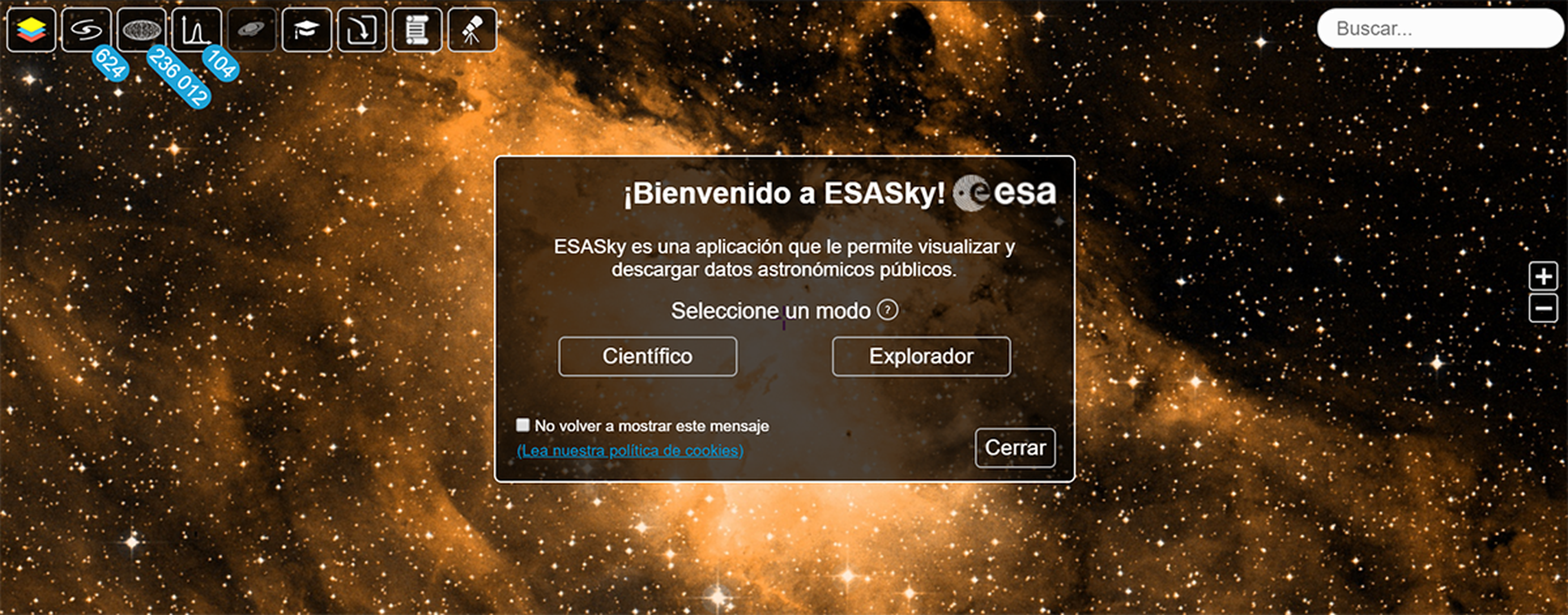 La aplicación ESA Sky ofrece todos los datos de observaciones hechas por el telescopio espacial Hubble.