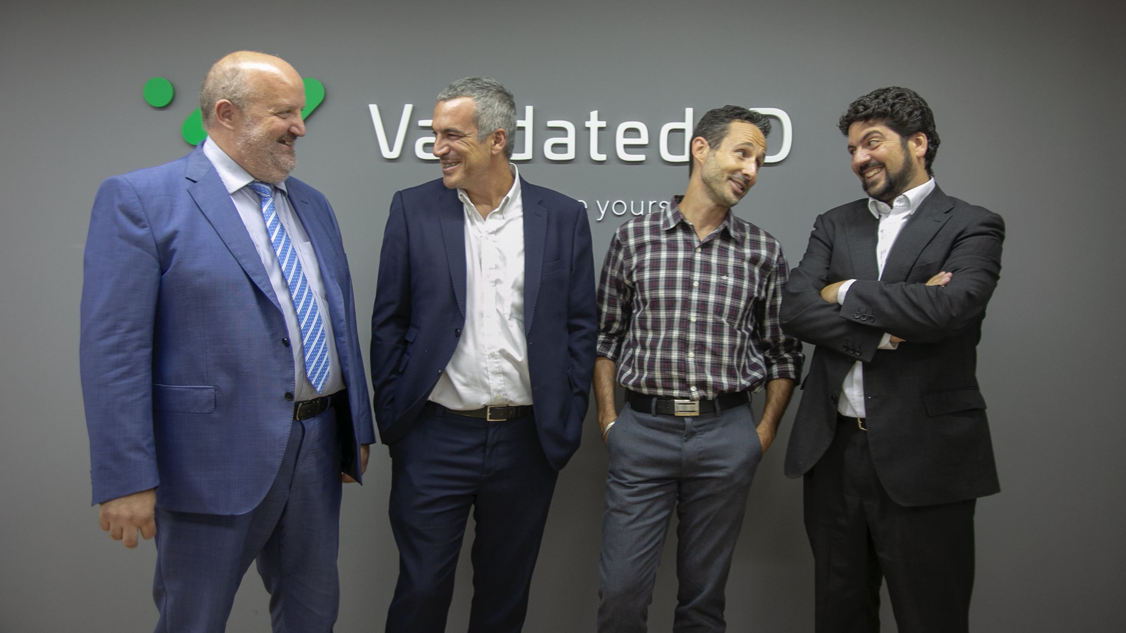 Fundadores de Validated ID. De izquierda a derecha: Santi Casas (CEO), Jaume Fuentes (CSO), Ivan Basart (CTO) y Fernando Pino (CLO).