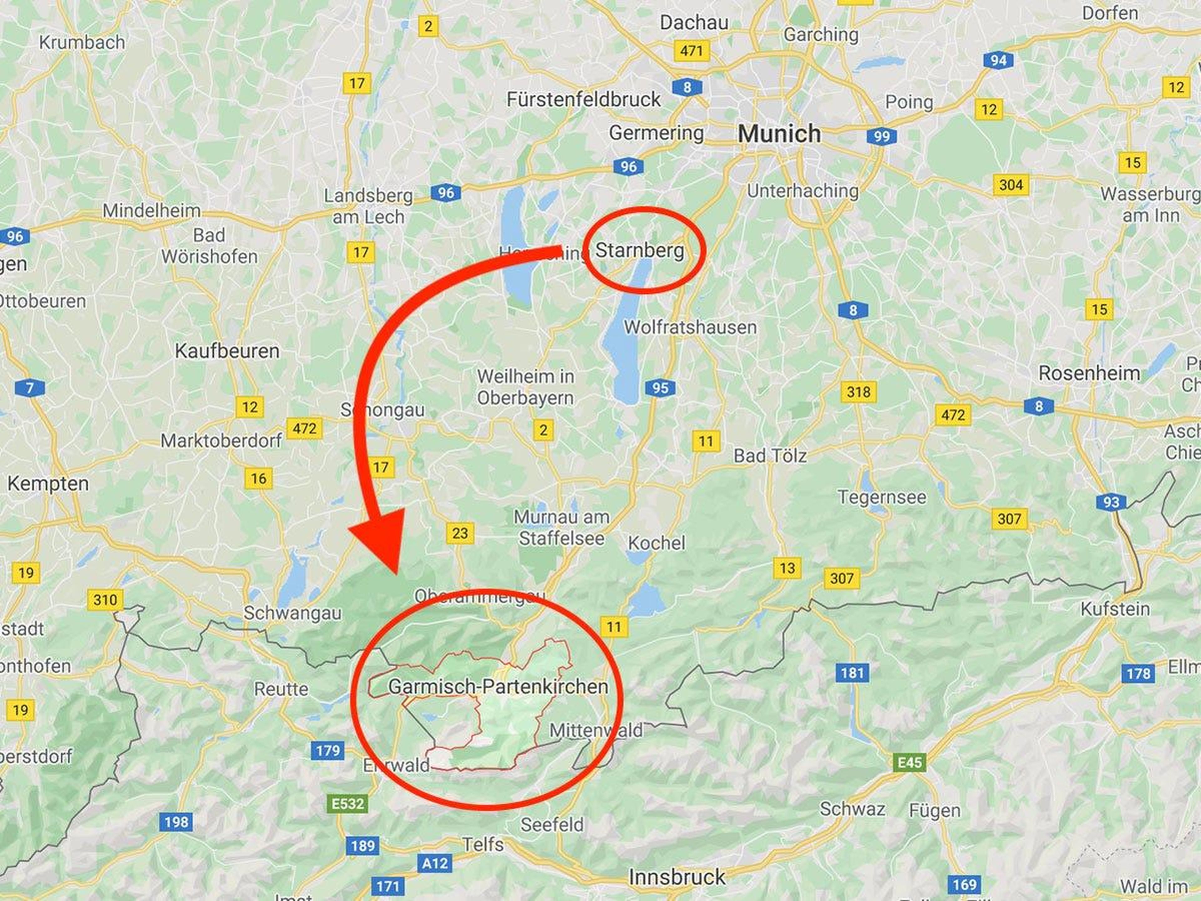 The Grand Hotel Sonnenbichl where the king and his female entourage are reportedly staying is located in Garmisch-Partenkirchen, about an hour south of Munich. Maha Vajiralongkorn is believed to own a lake house on nearby Lake