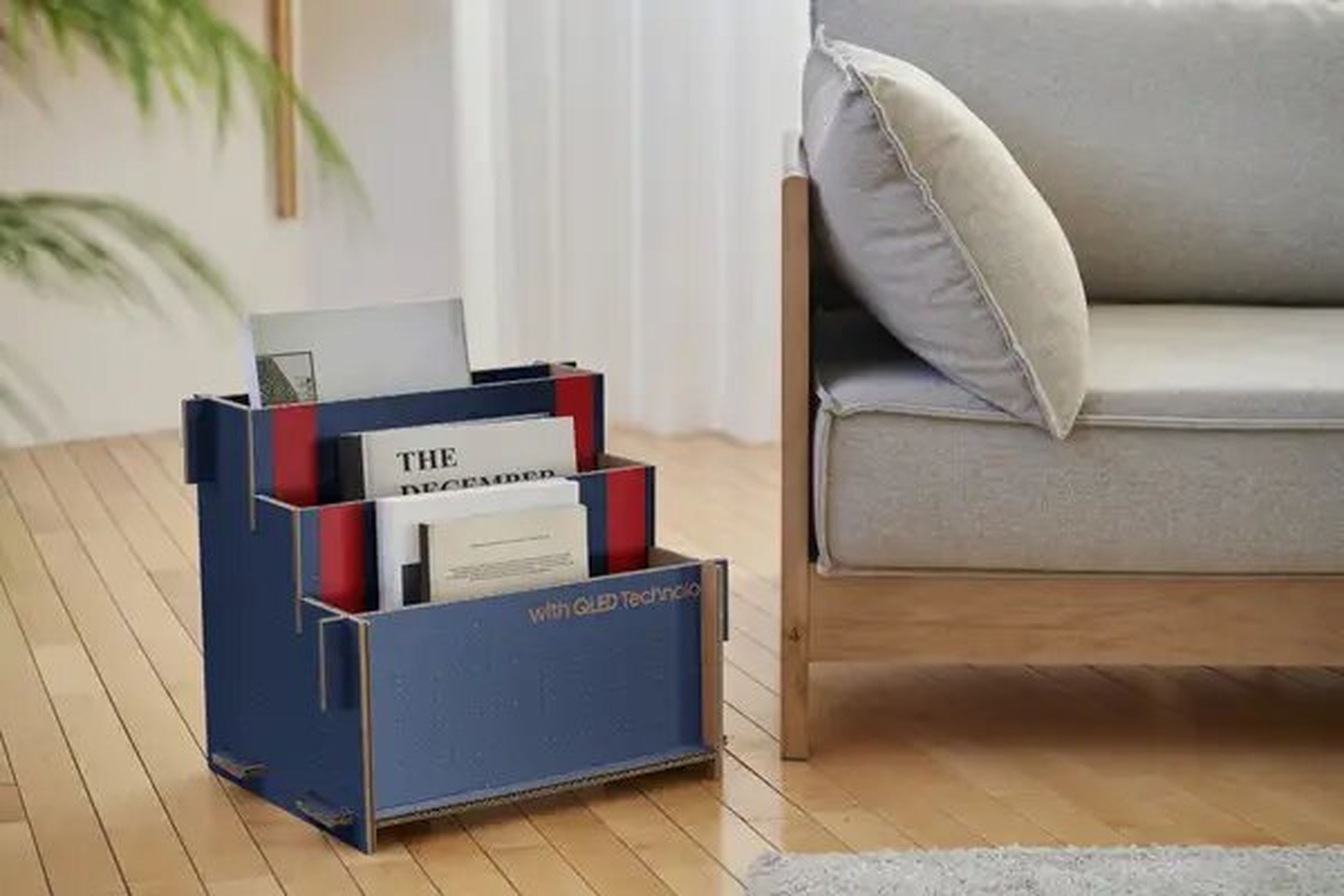 Mueble de Samsung para guardar libros y revistas