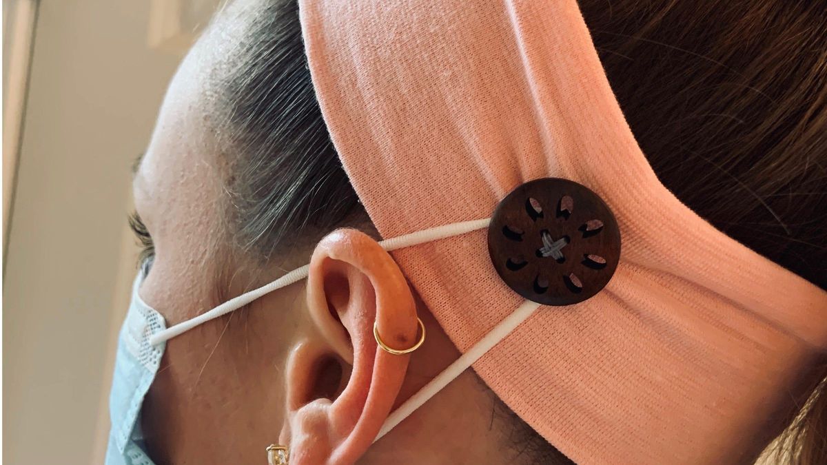 Diadema con botones para mascarilla, cinta pelo para enfermera -  España