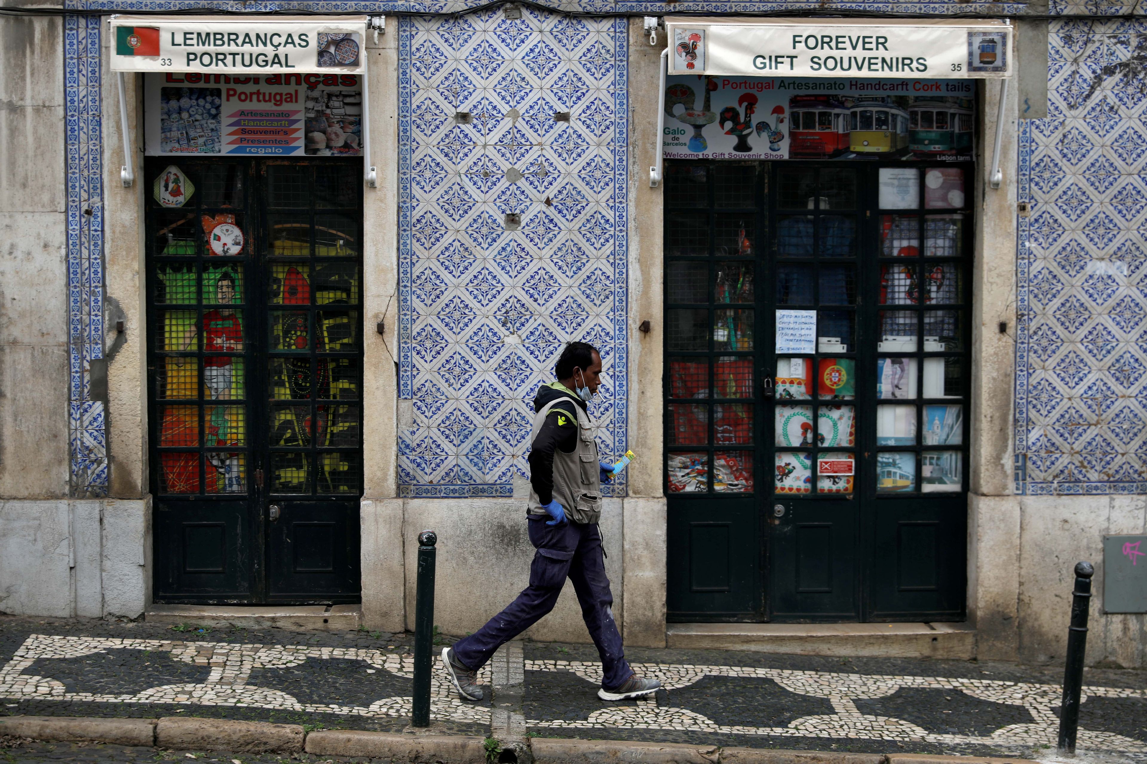 Una calle de Lisboa durante la pandemia de coronavirus