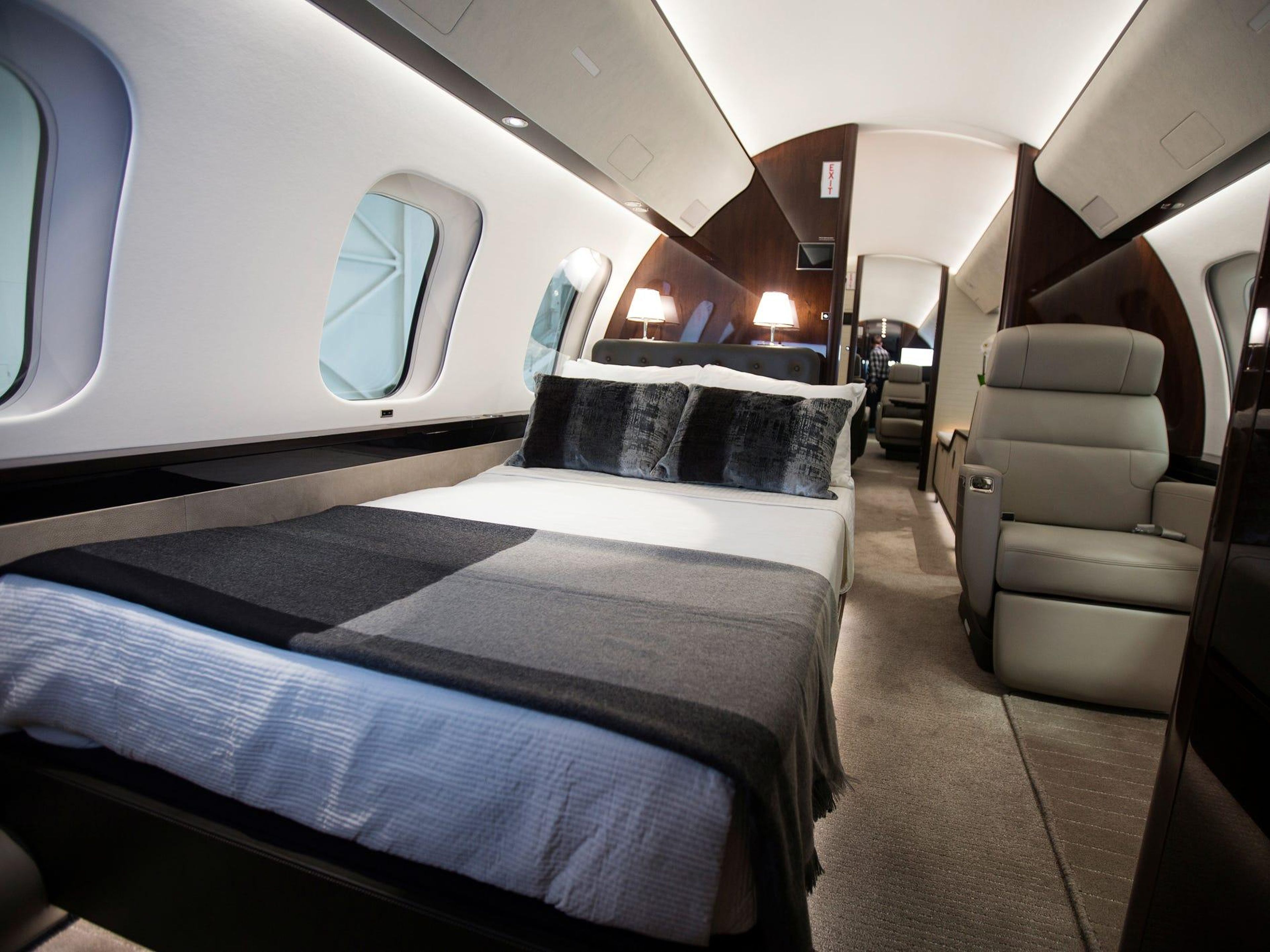 Interior del Bombardier Global 7500.