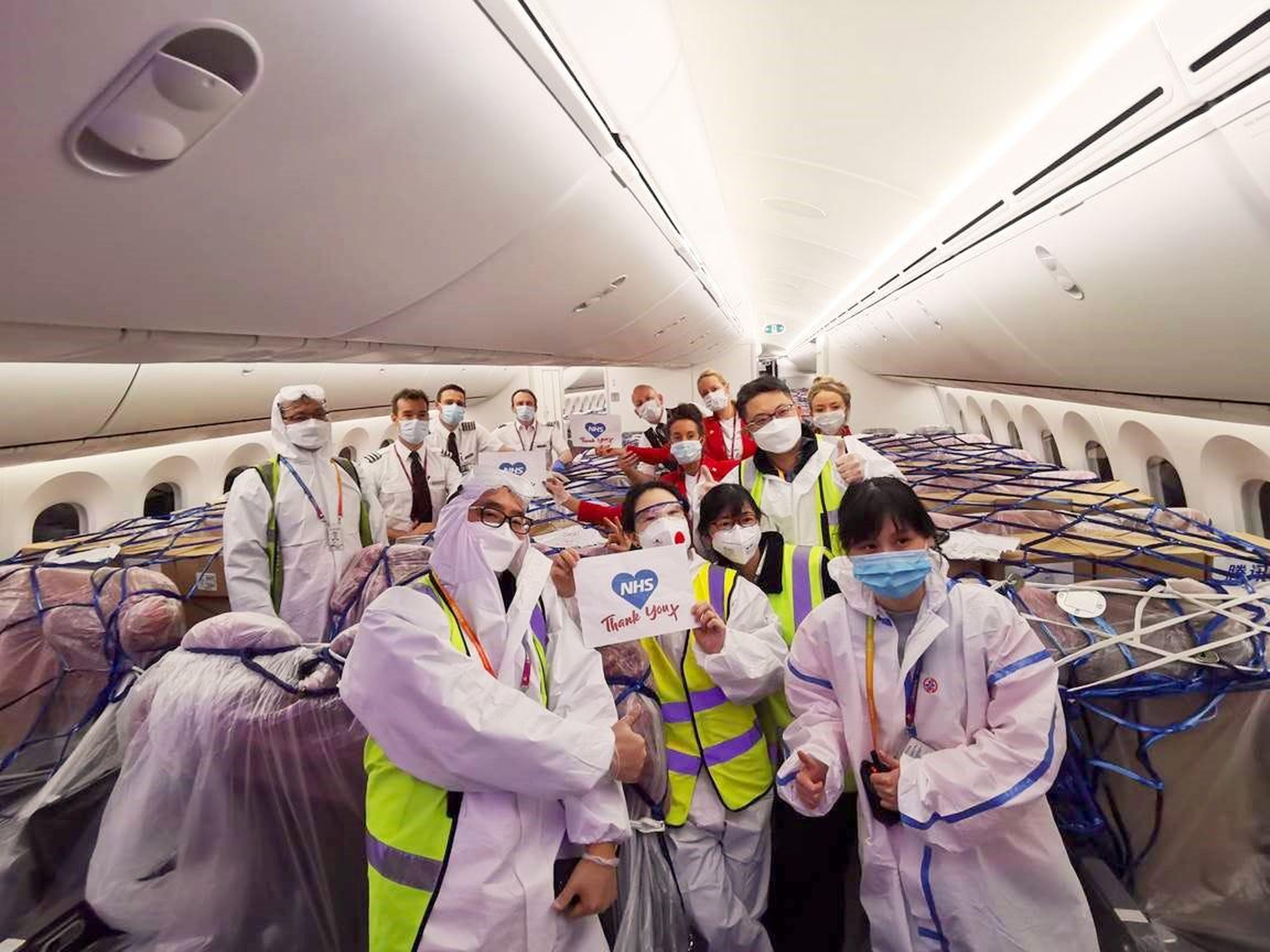 Un vuelo de carga de Virgin Atlantic que transportaba suministros médicos al Reino Unido.
