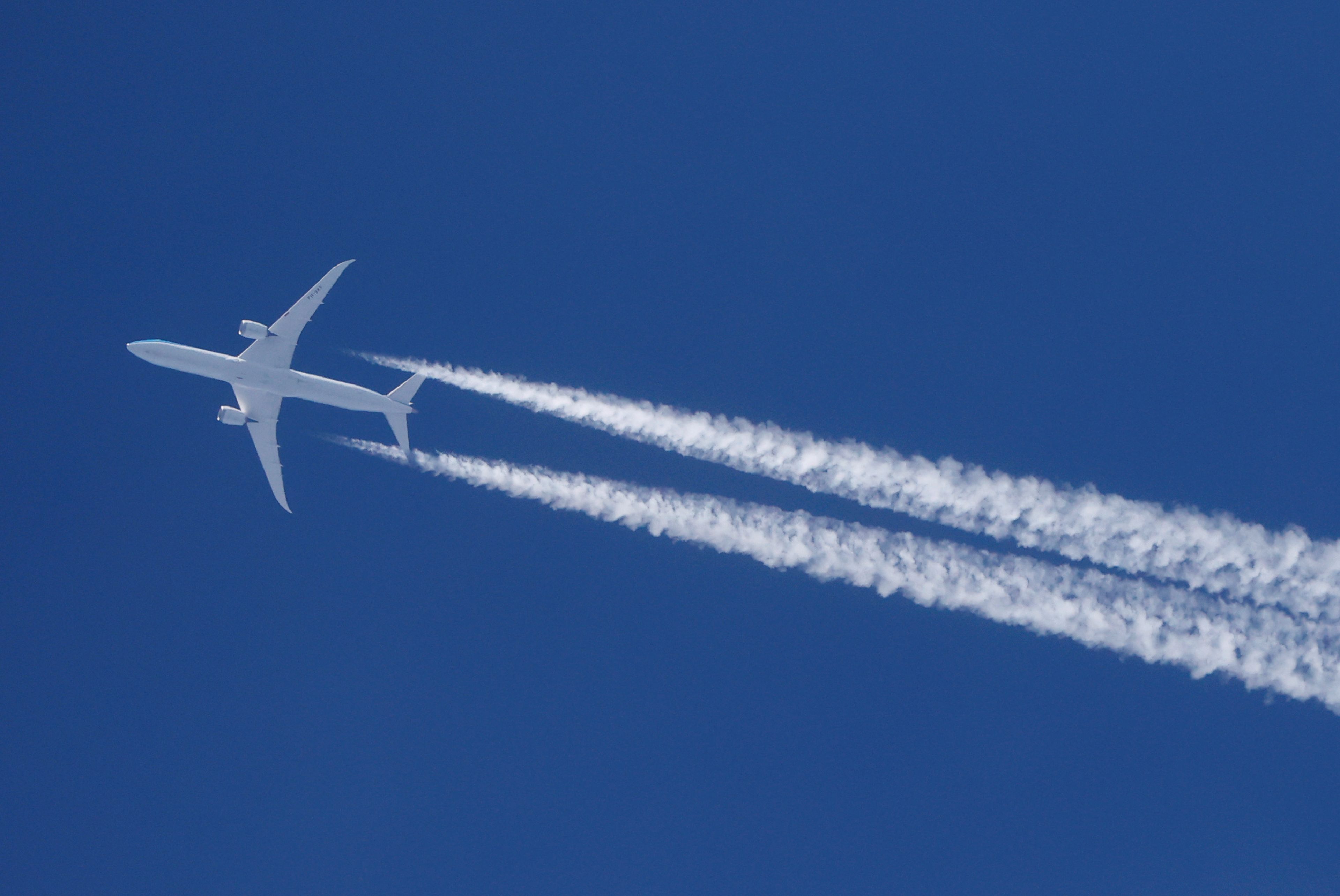 Un avión sobrevuela el cielo