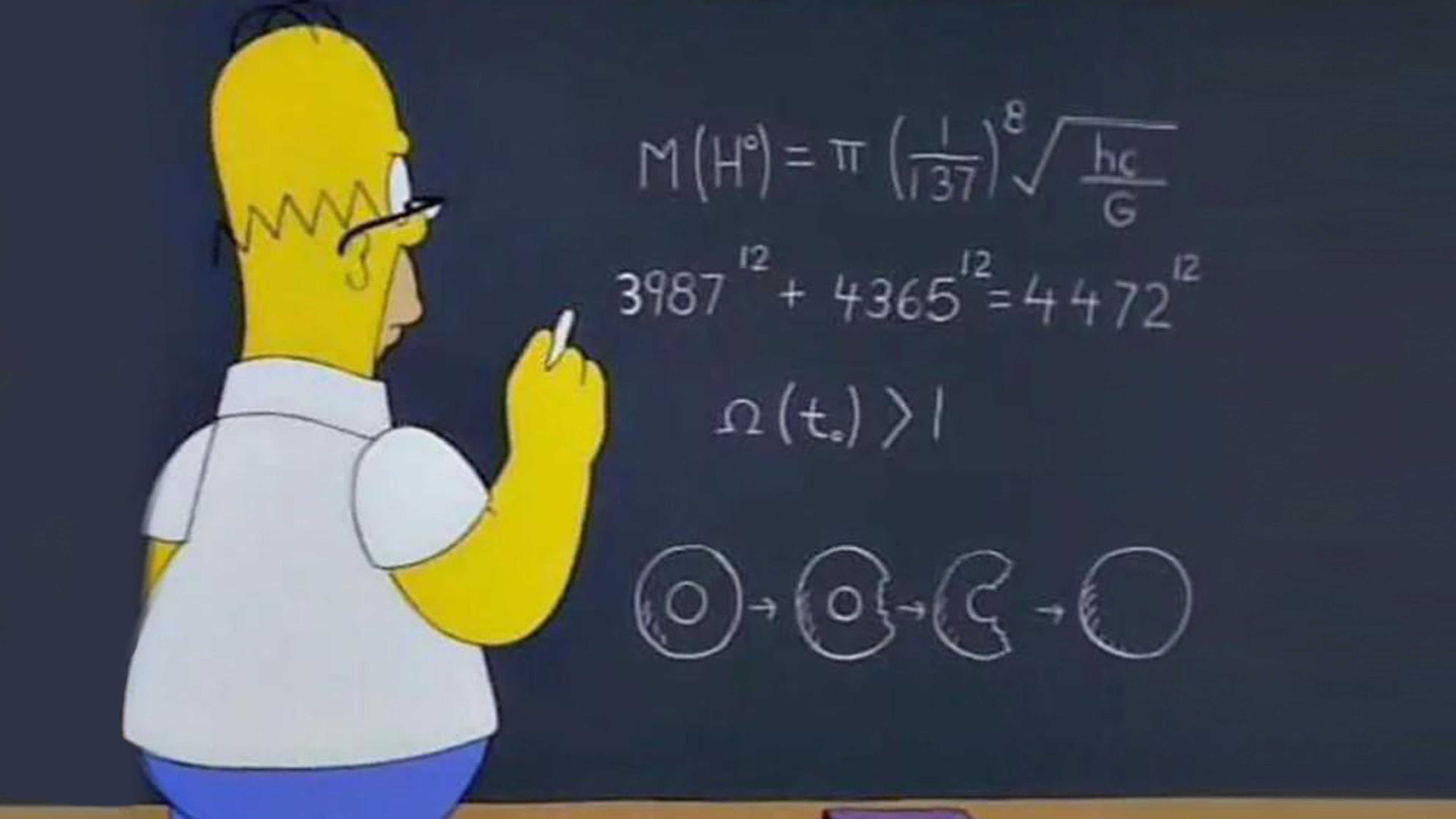Homero Simpson haciendo un problema matemático
